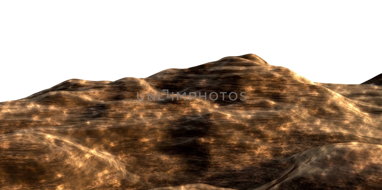 Isolated background of brown clay soil. 3d illustration