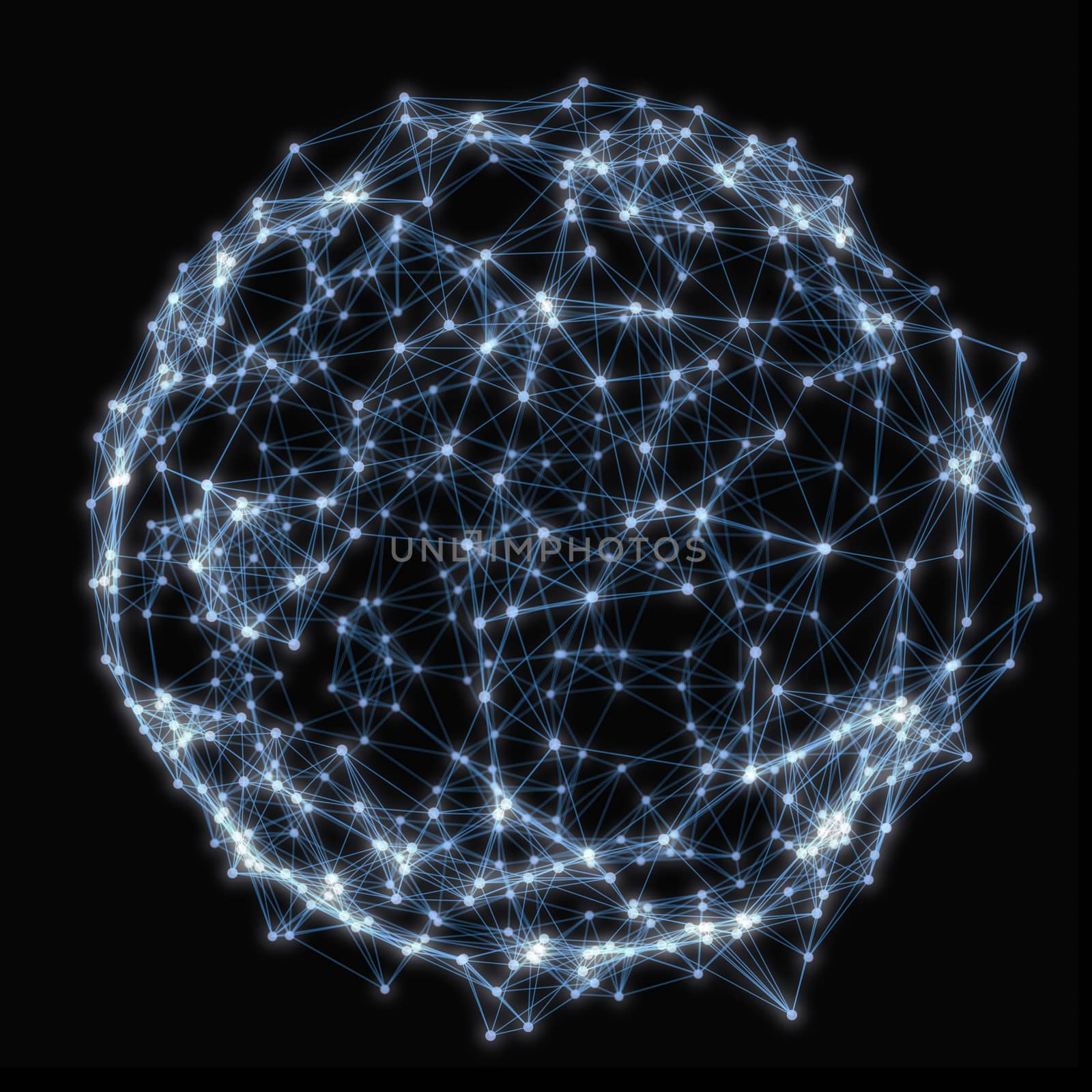 Illuminated sphere of glowing particles by cherezoff