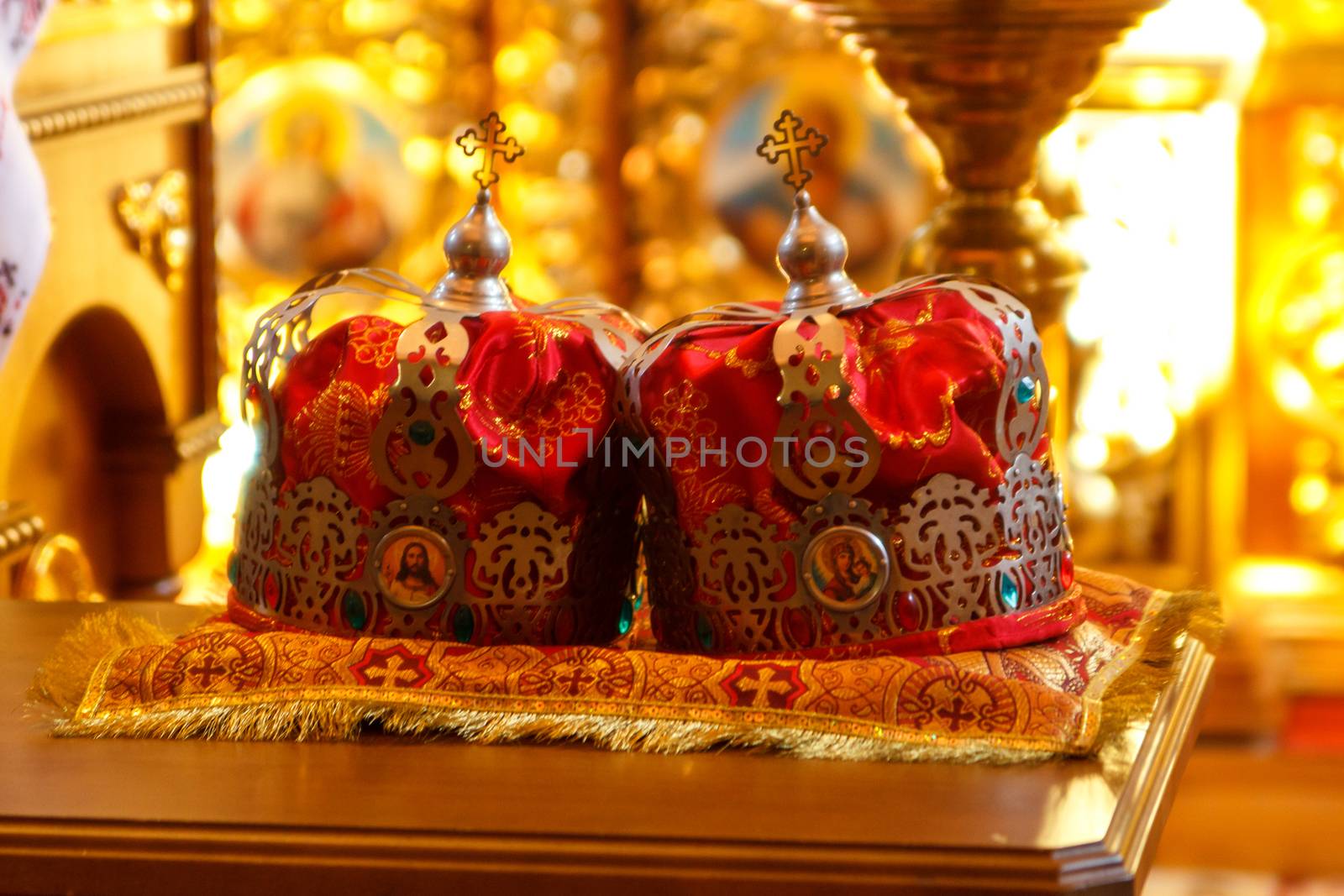 Two Crown for a Christian wedding in the church.