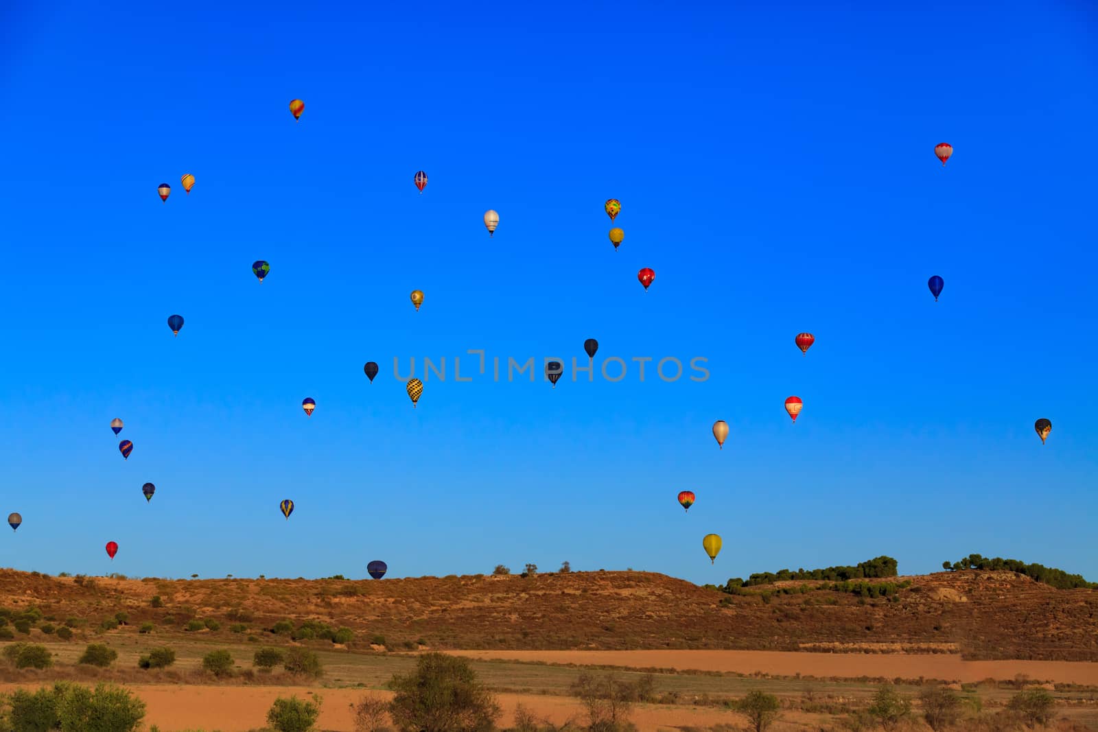 Hot air balloons in the blue sky by Nobilior