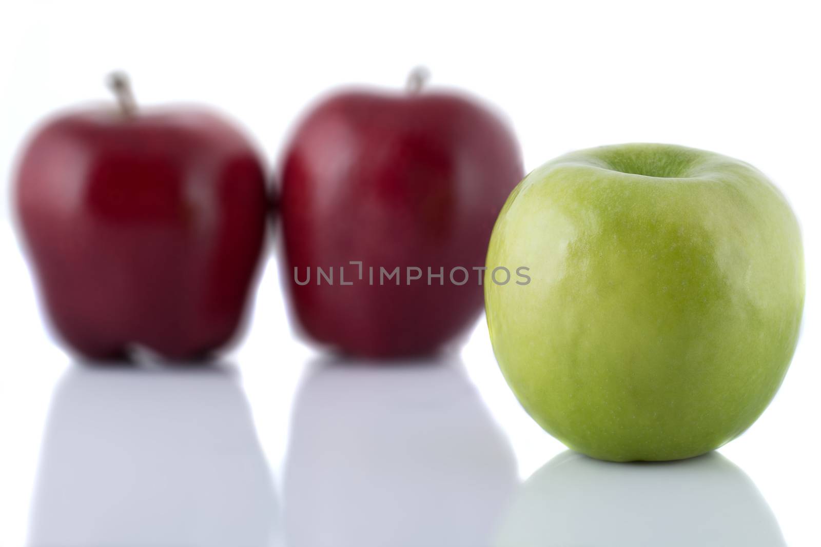 Juicy green apple isolated on a white background.