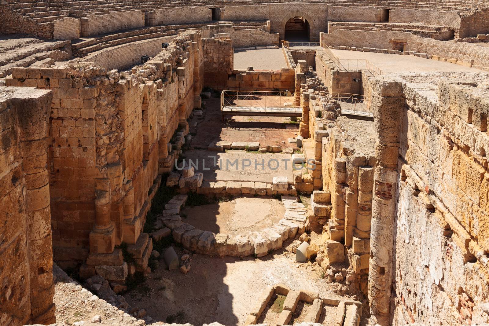 Ancient roman amphitheater in Tarragona, Spain