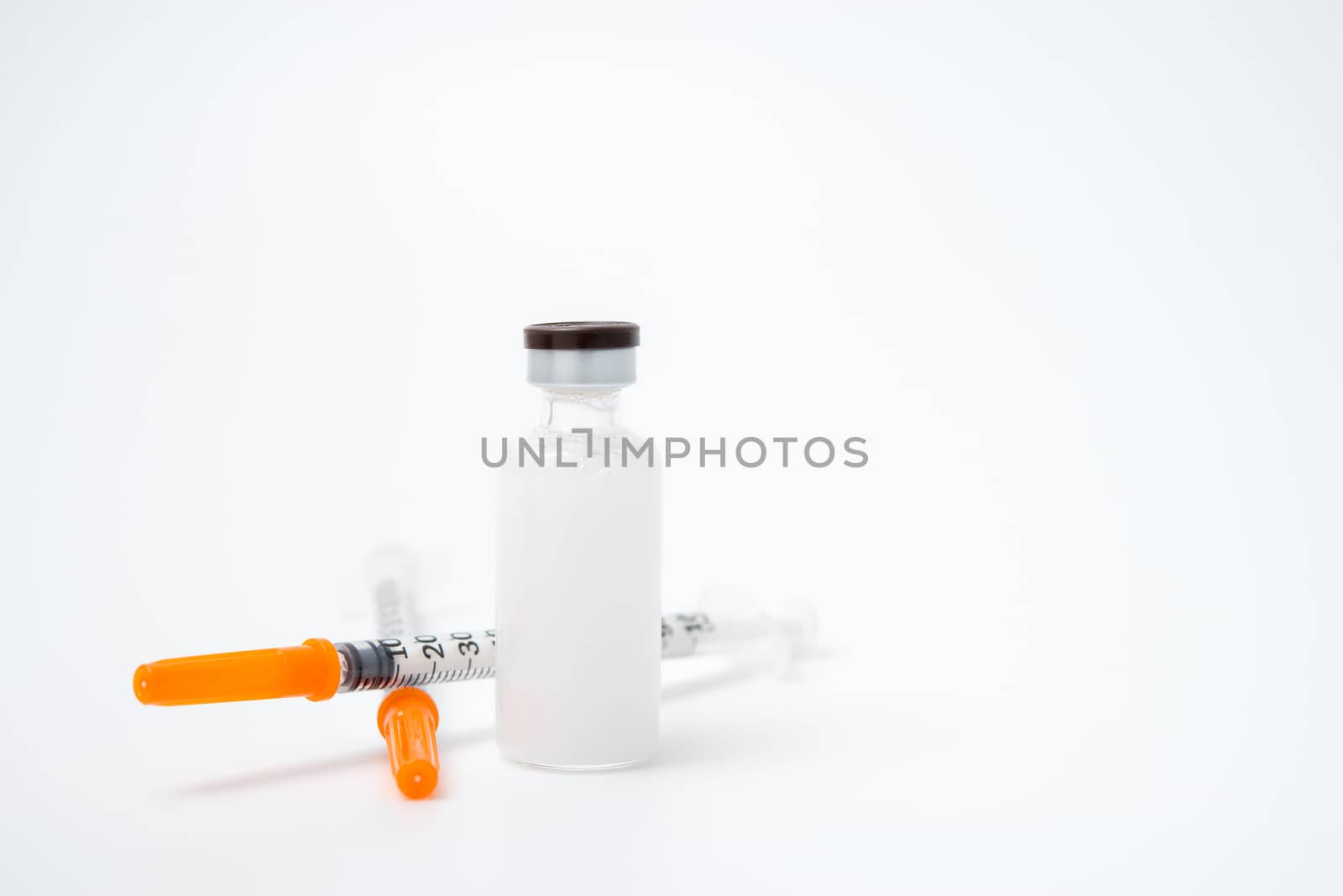 Insulin ampoule with syringe lie by antpkr