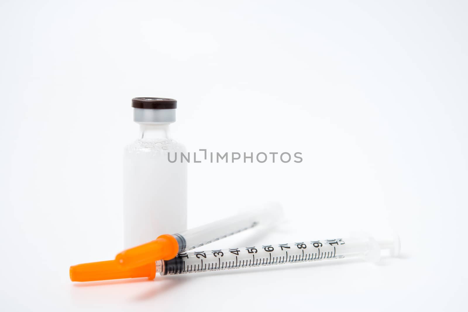 Insulin ampoule with syringe lie by antpkr