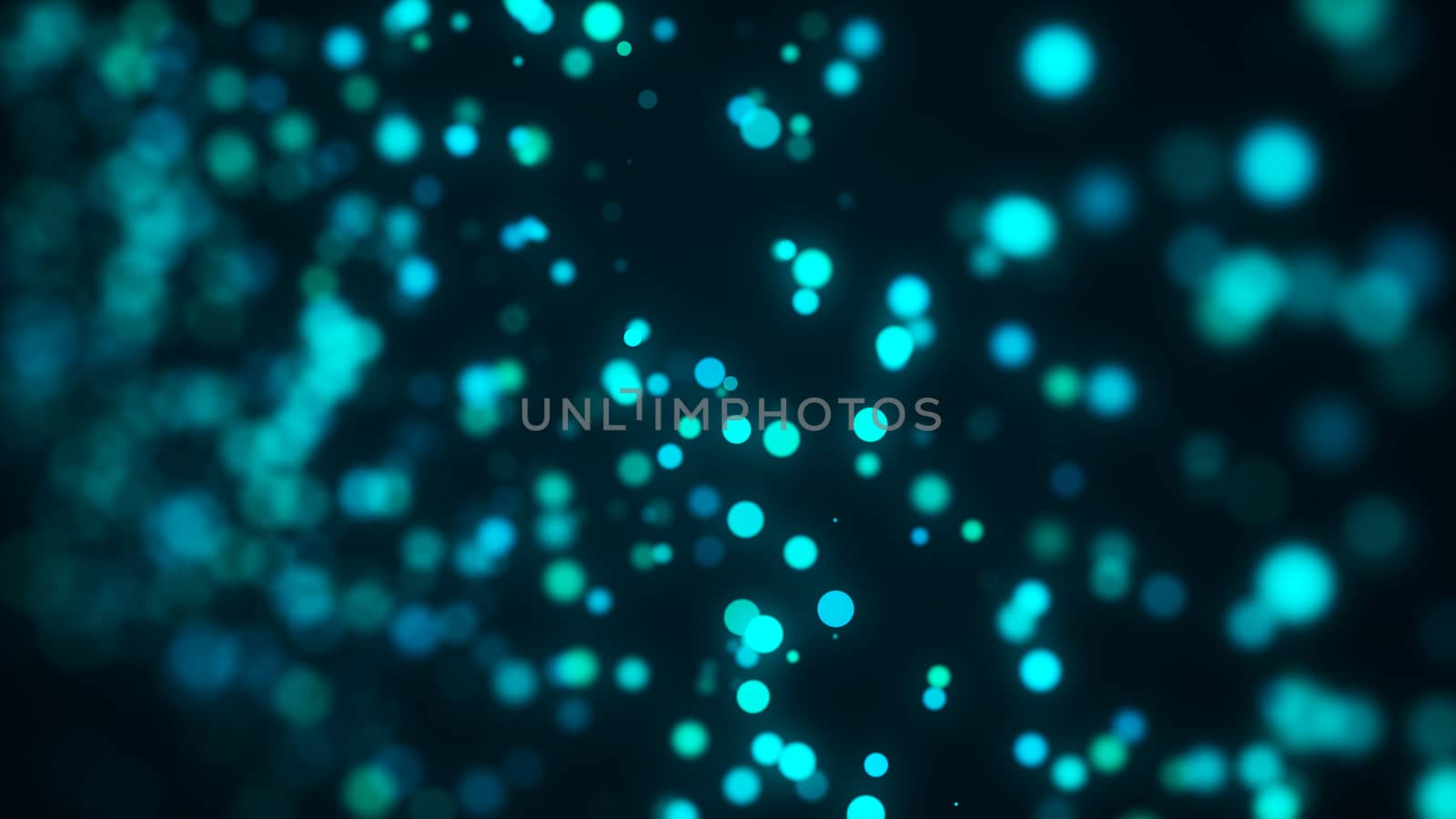 Blue bokeh background. Digital illustration. 3d rendering