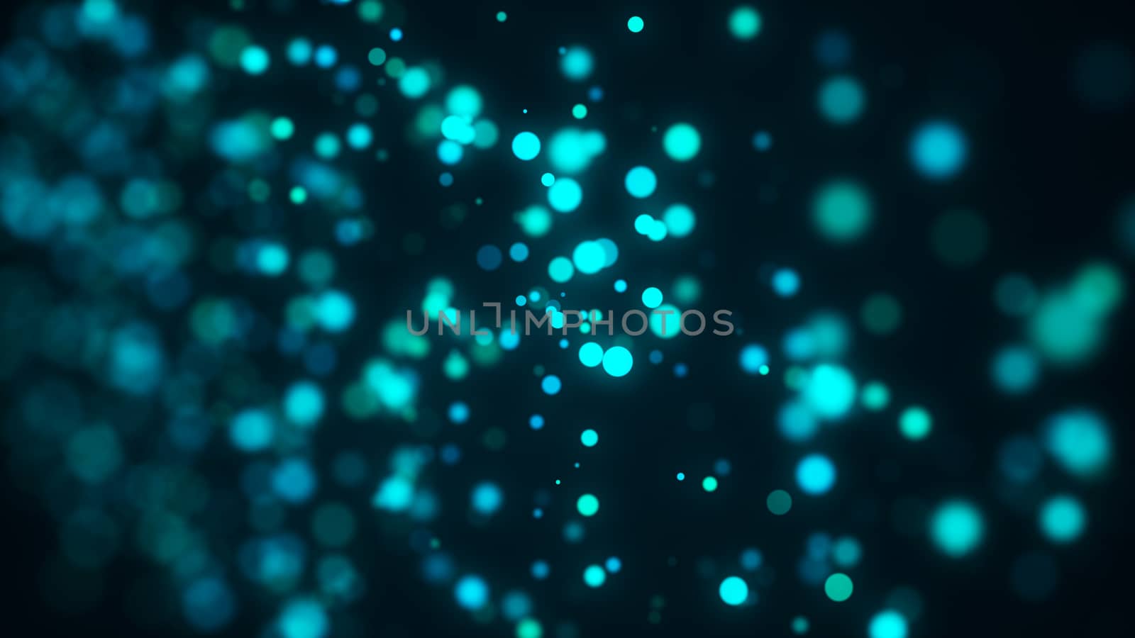 Blue bokeh background. Digital illustration. 3d rendering