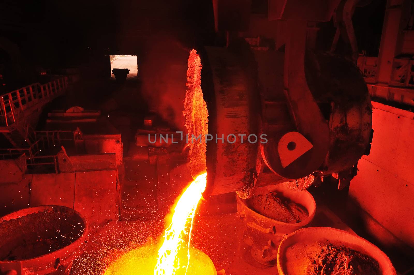 heavy industry metallurgical plant produces steel