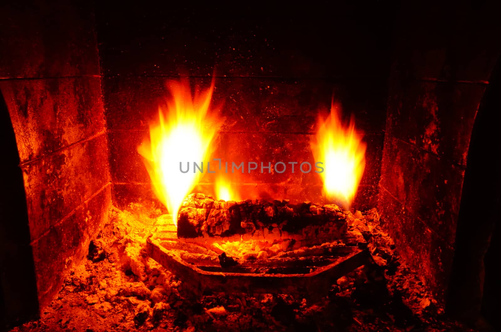 Fireplace with long shutter speed