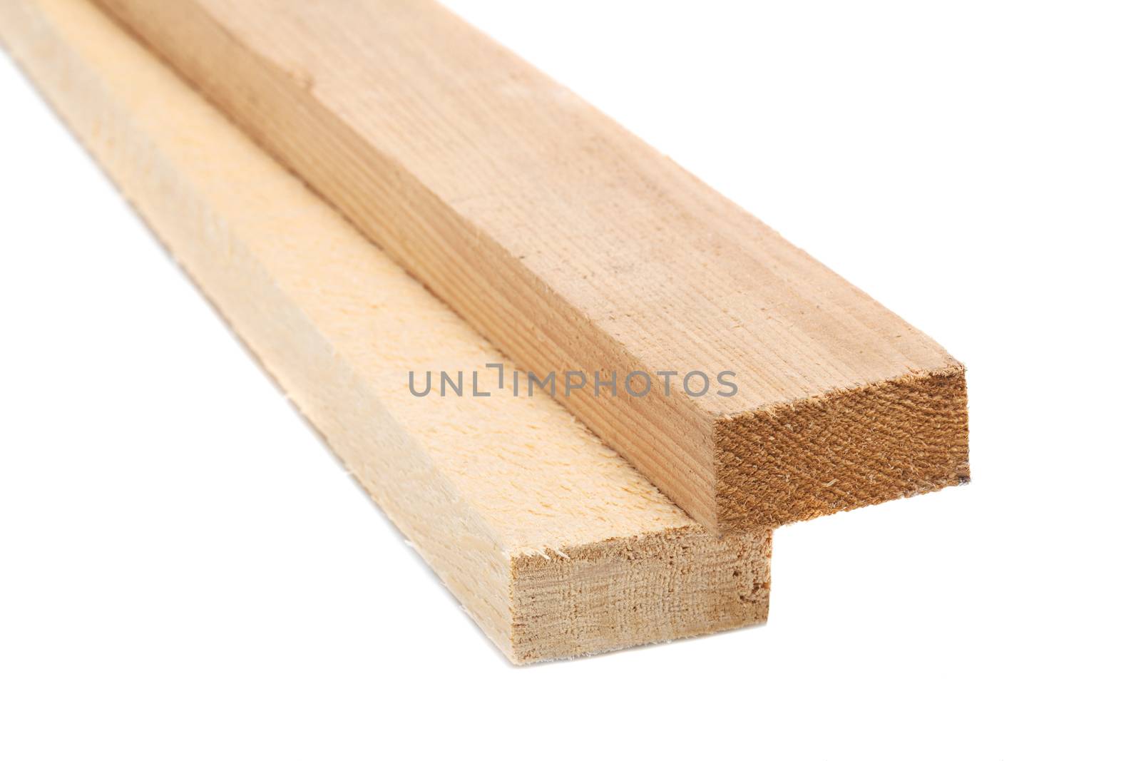 wooden beams isolated on white by kokimk