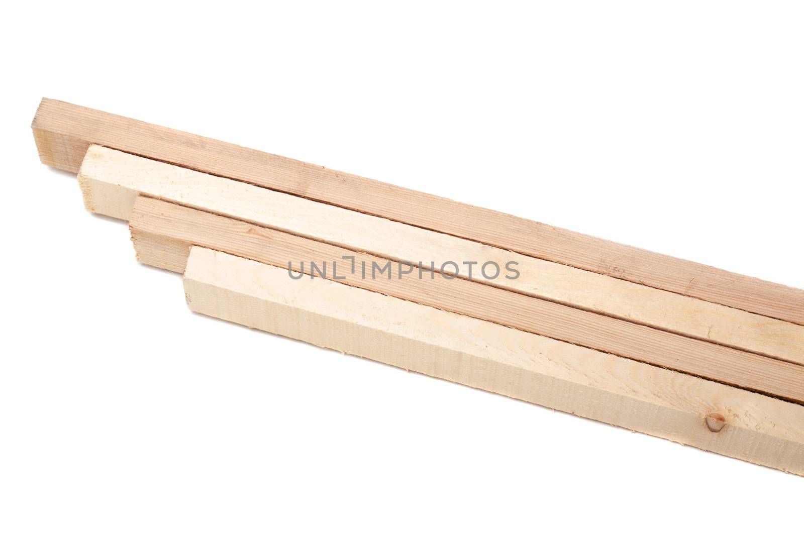 wooden beams isolated on white by kokimk