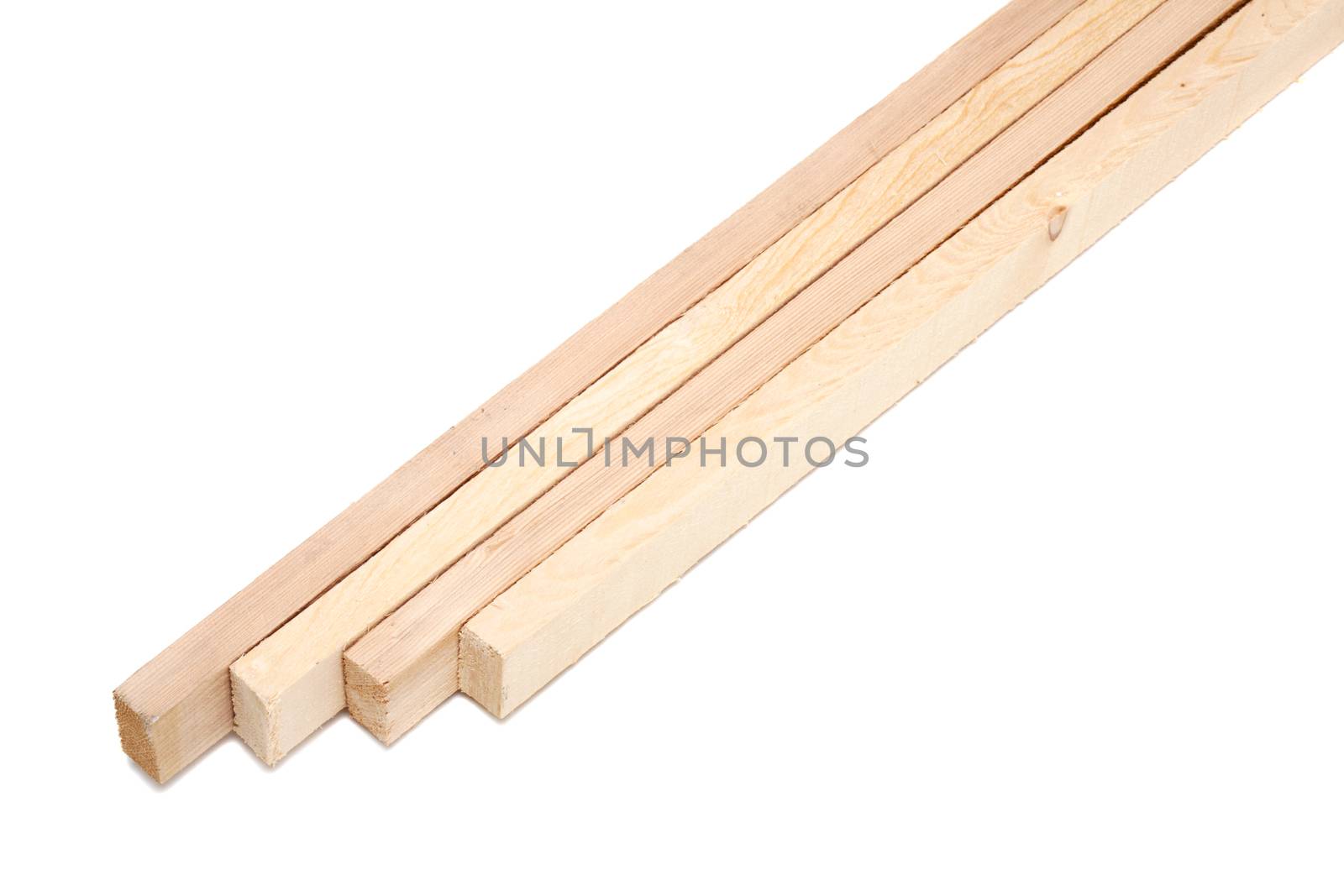 wooden beams isolated on white by kokimk