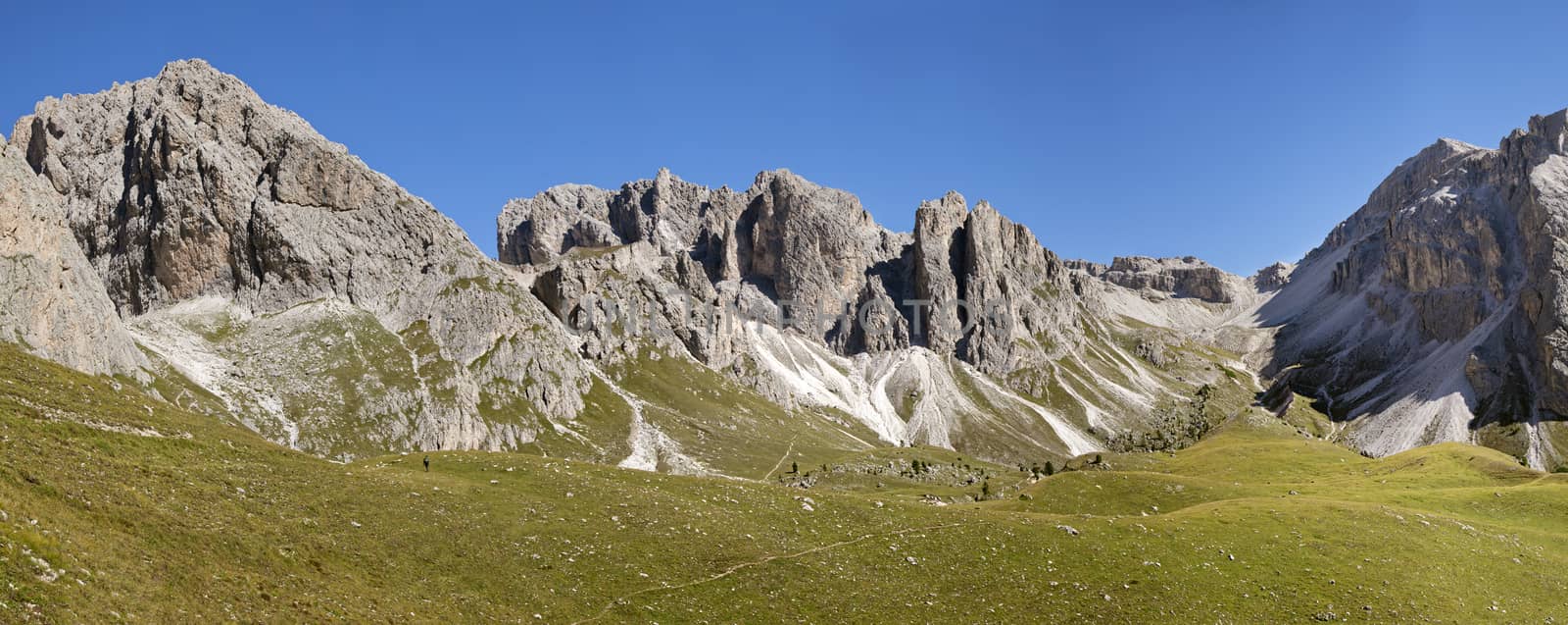 Mountain landscape on a sunny day, Dolomite Alps, Italy, panorama