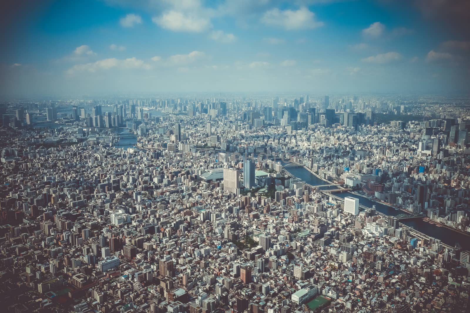 Tokyo city skyline panorama aerial view, Japan