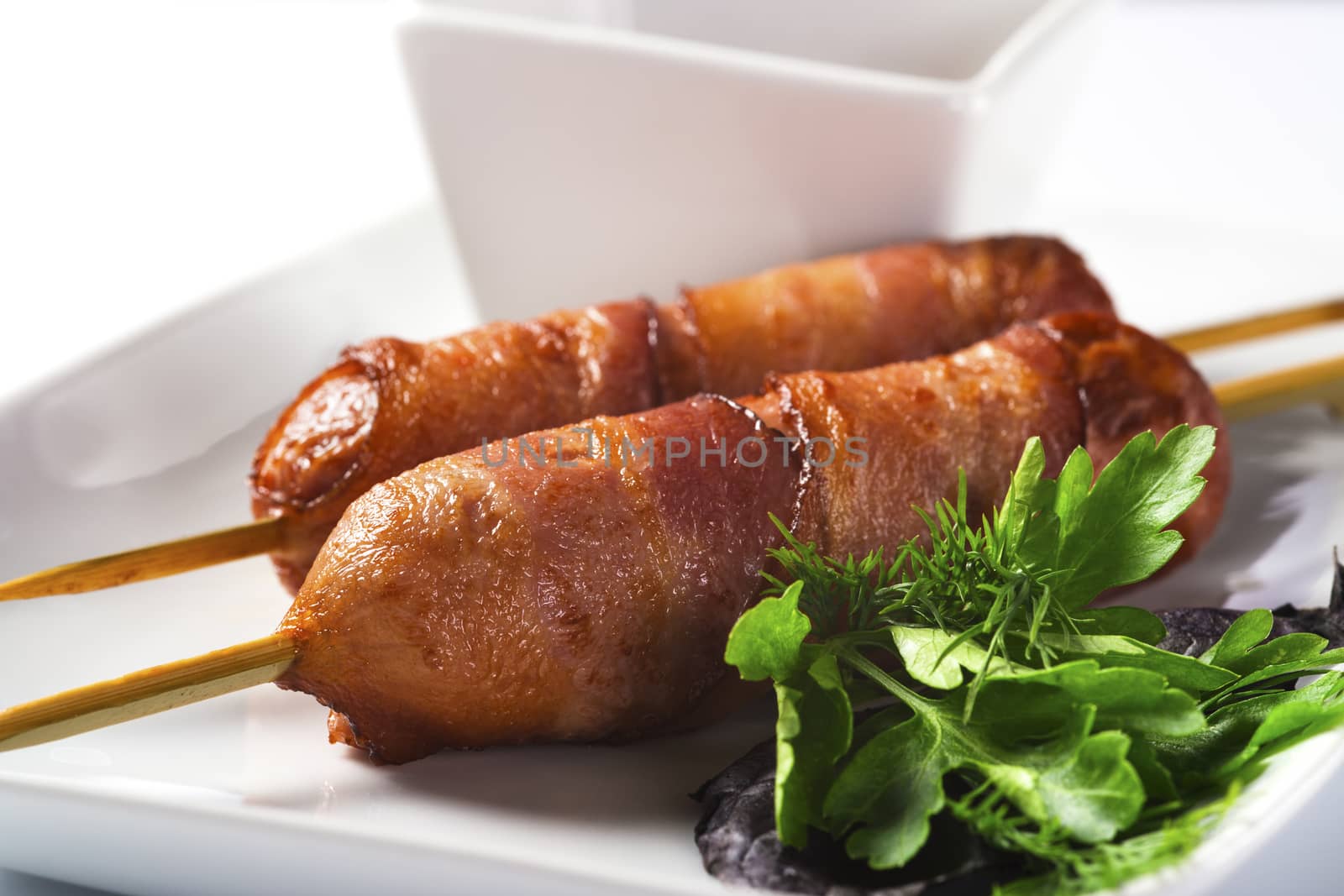 Fried sausages rolled in bacon by kzen