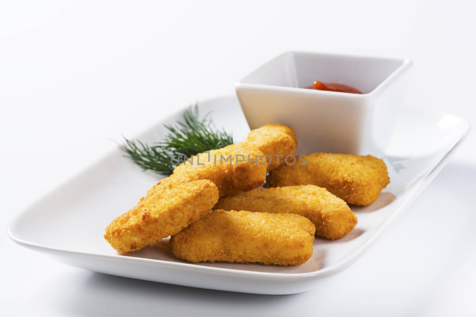 Chicken nuggets on the plate