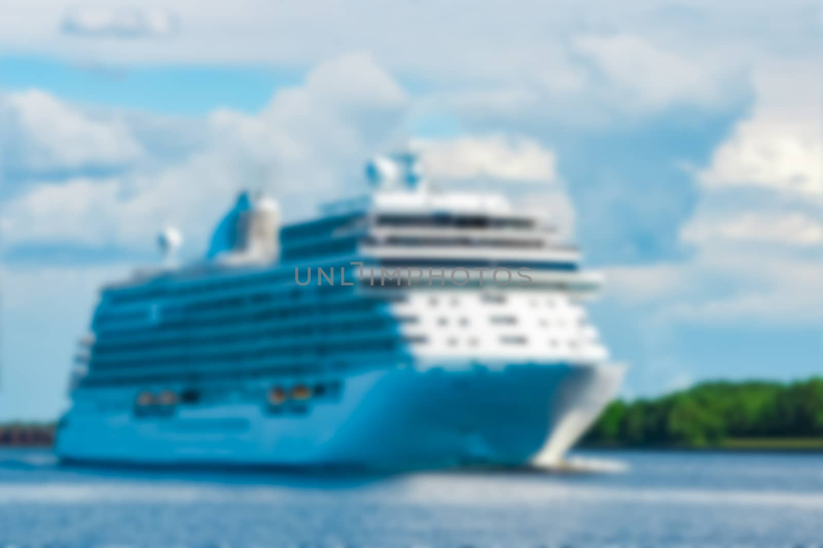 White cruise liner - blurred image by sengnsp