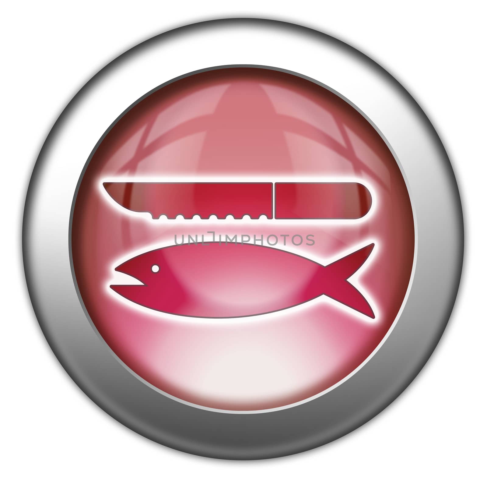 Icon, Button, Pictogram with Fish Cleaning symbol