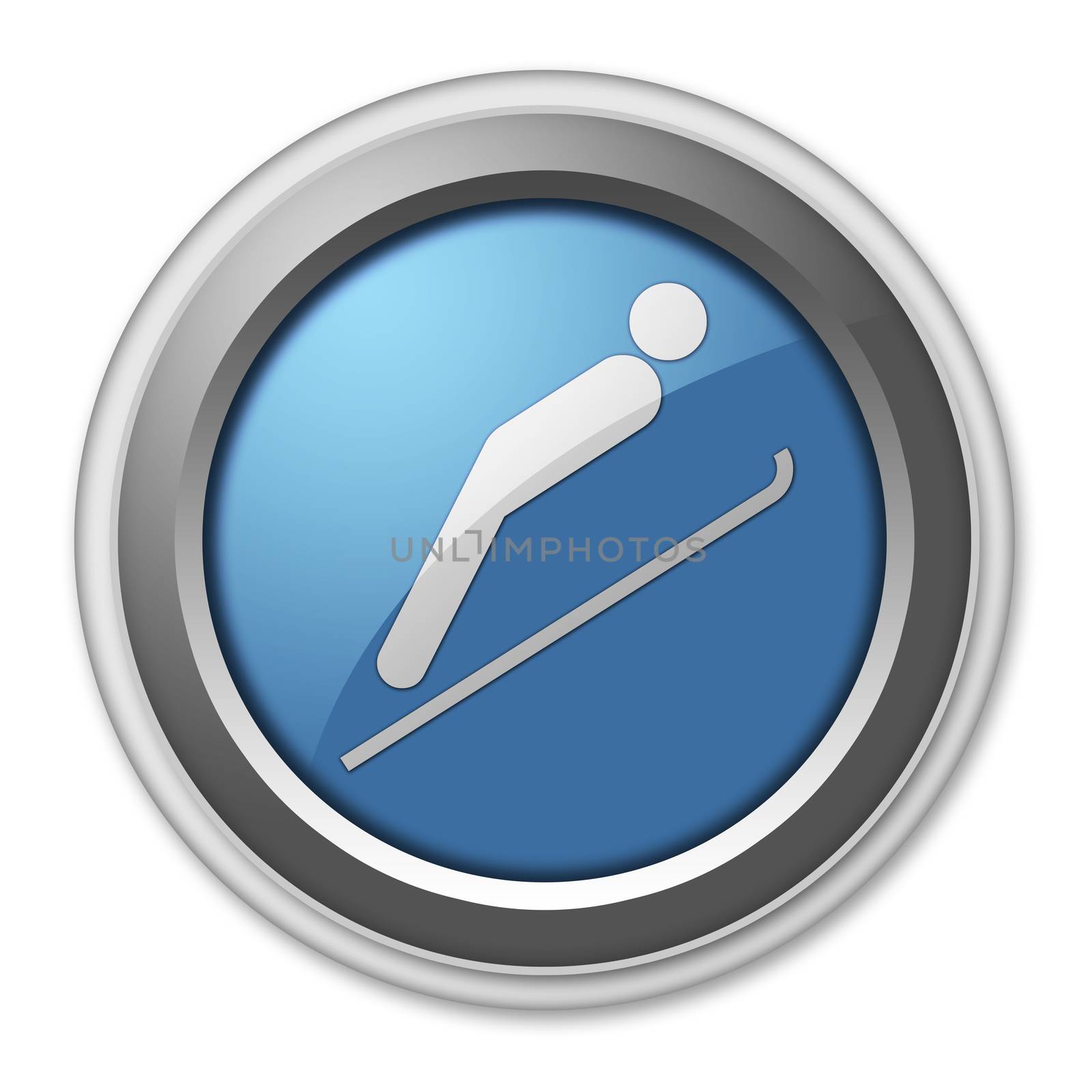 Icon, Button, Pictogram with Ski Jumping symbol