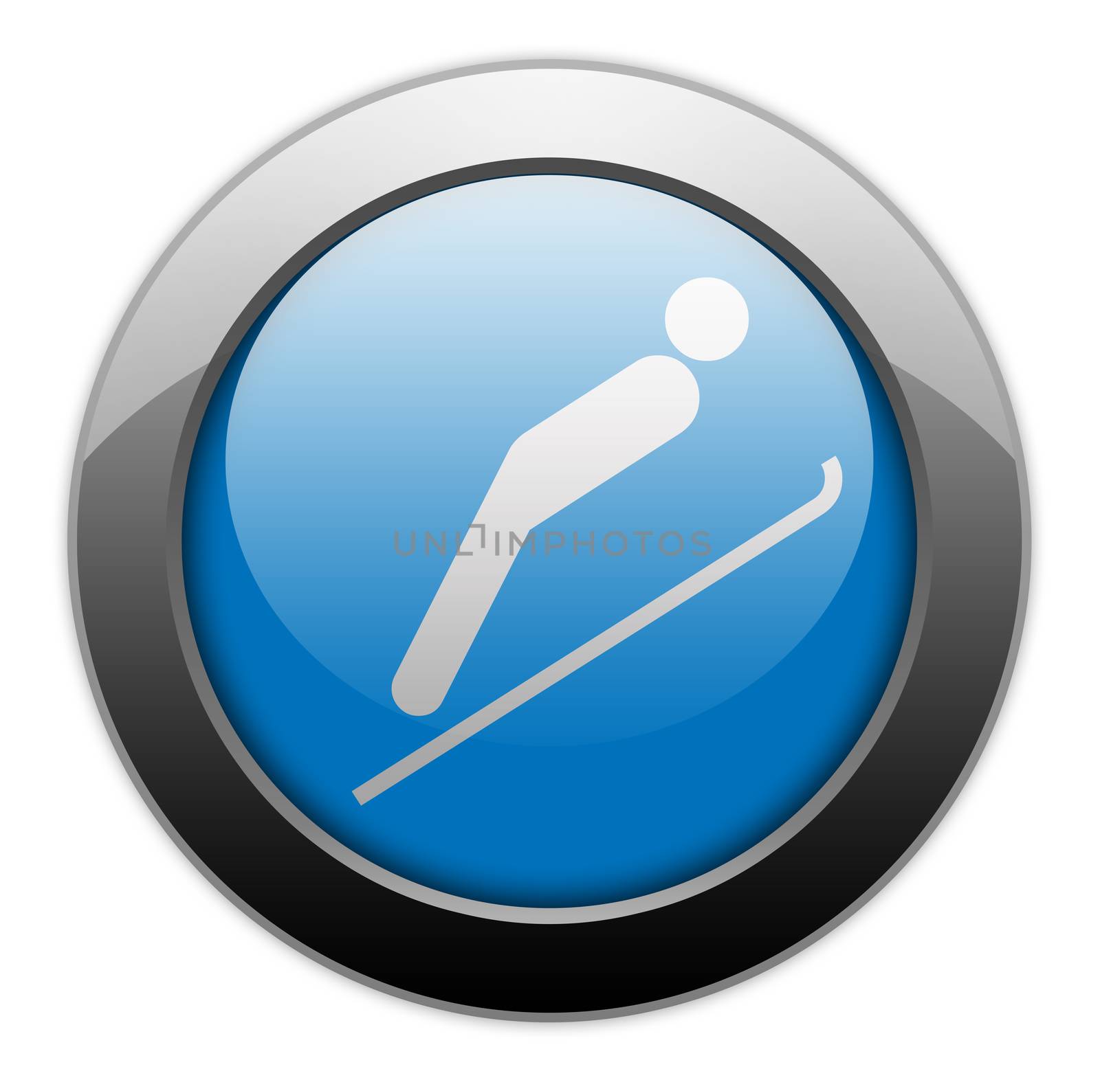 Icon, Button, Pictogram with Ski Jumping symbol