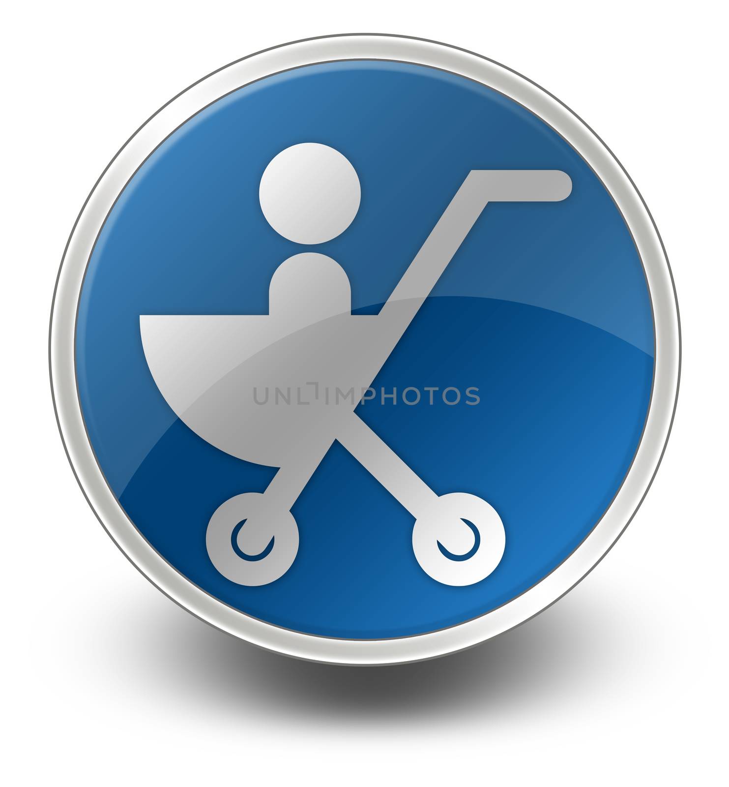 Icon, Button, Pictogram with Stroller symbol