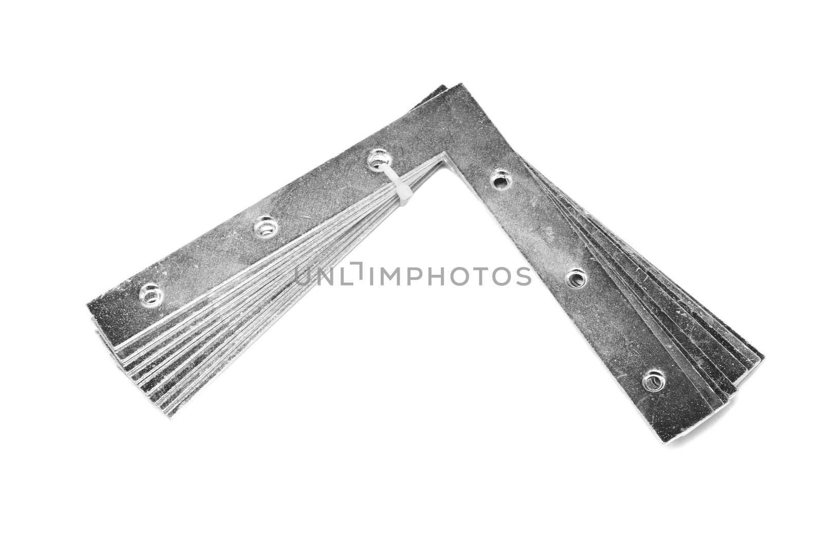 metal angle brackets isolated on white background