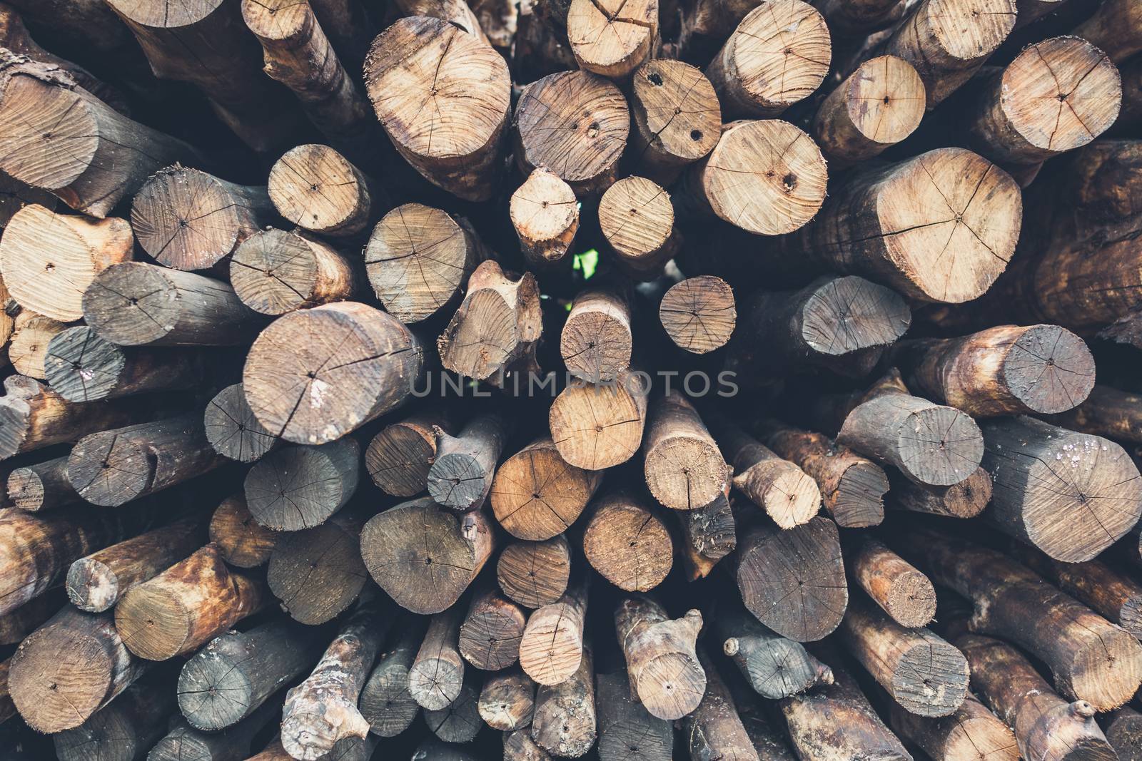 Pile firewood prepared for fireplace by ahimaone