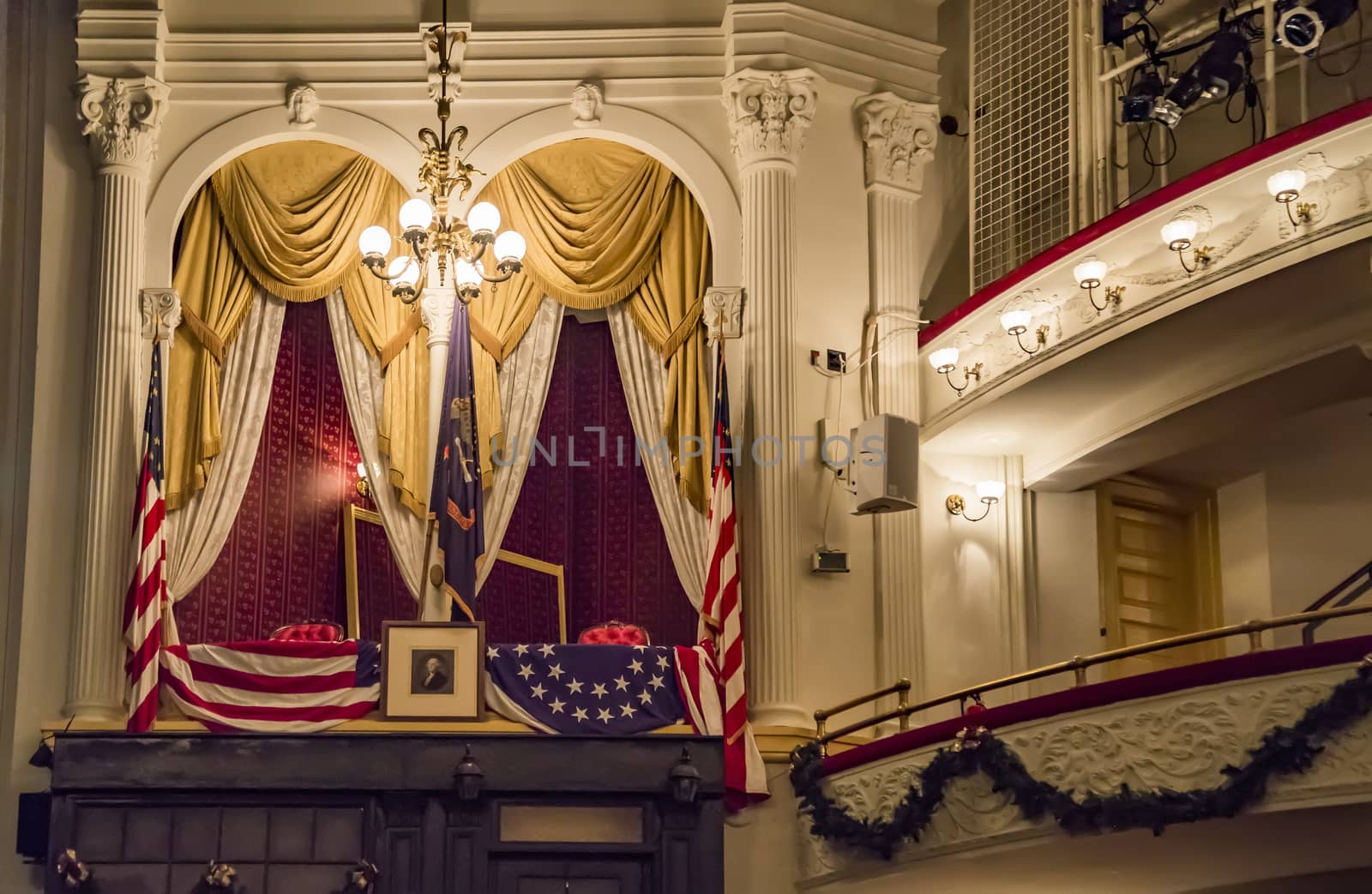 WASHINGTON, DC - DECEMBER 20: The historic Ford's Theatre, the site of President Lincoln's assassination, continues to host theater productions today, on December 20, 2017 in Washington DC