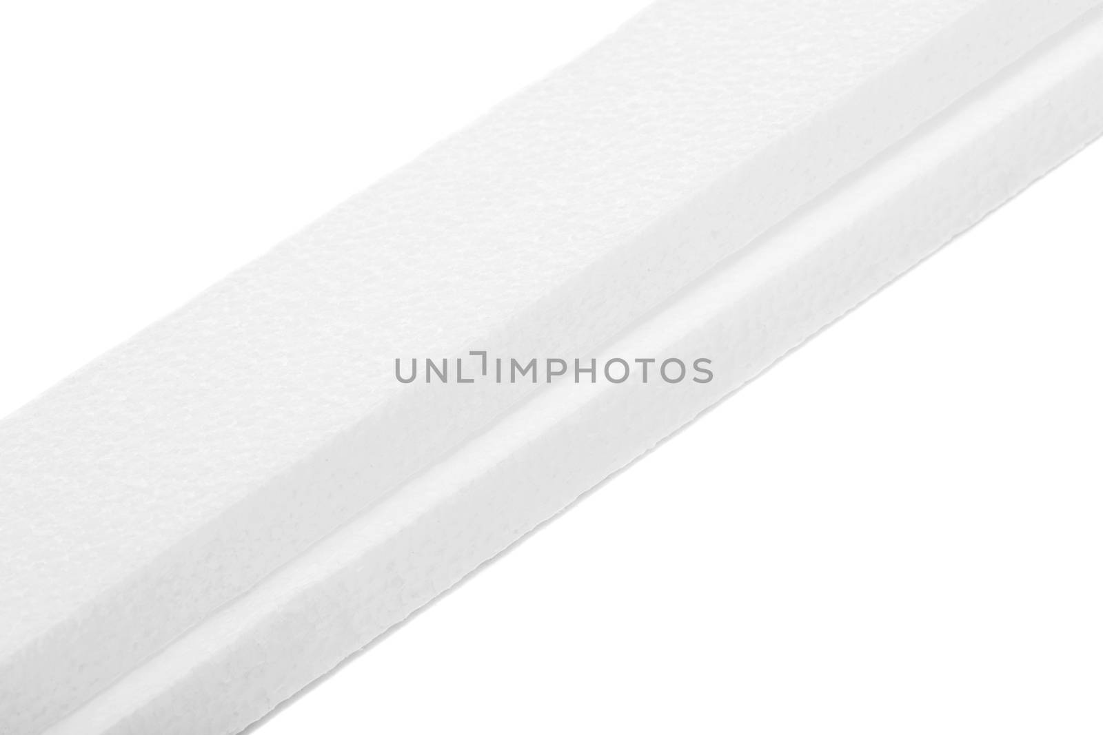 two abstract styrofoam moldings isolated on white background