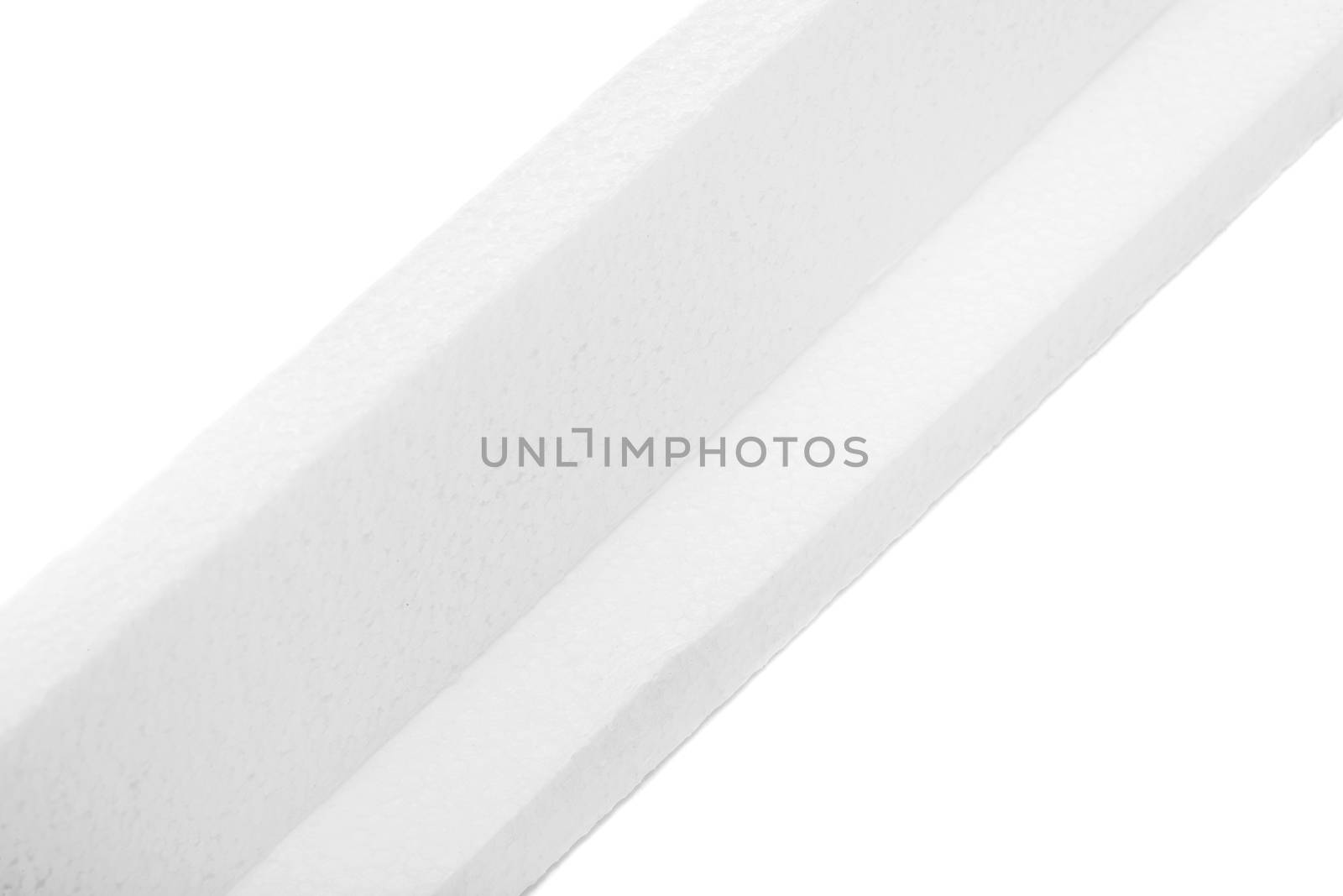two abstract styrofoam moldings isolated on white background