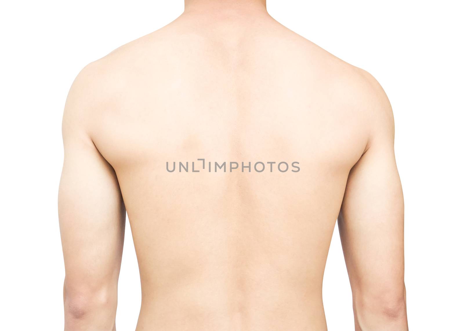 Closeup back of man on white background beauty healthy skin care by pt.pongsak@gmail.com