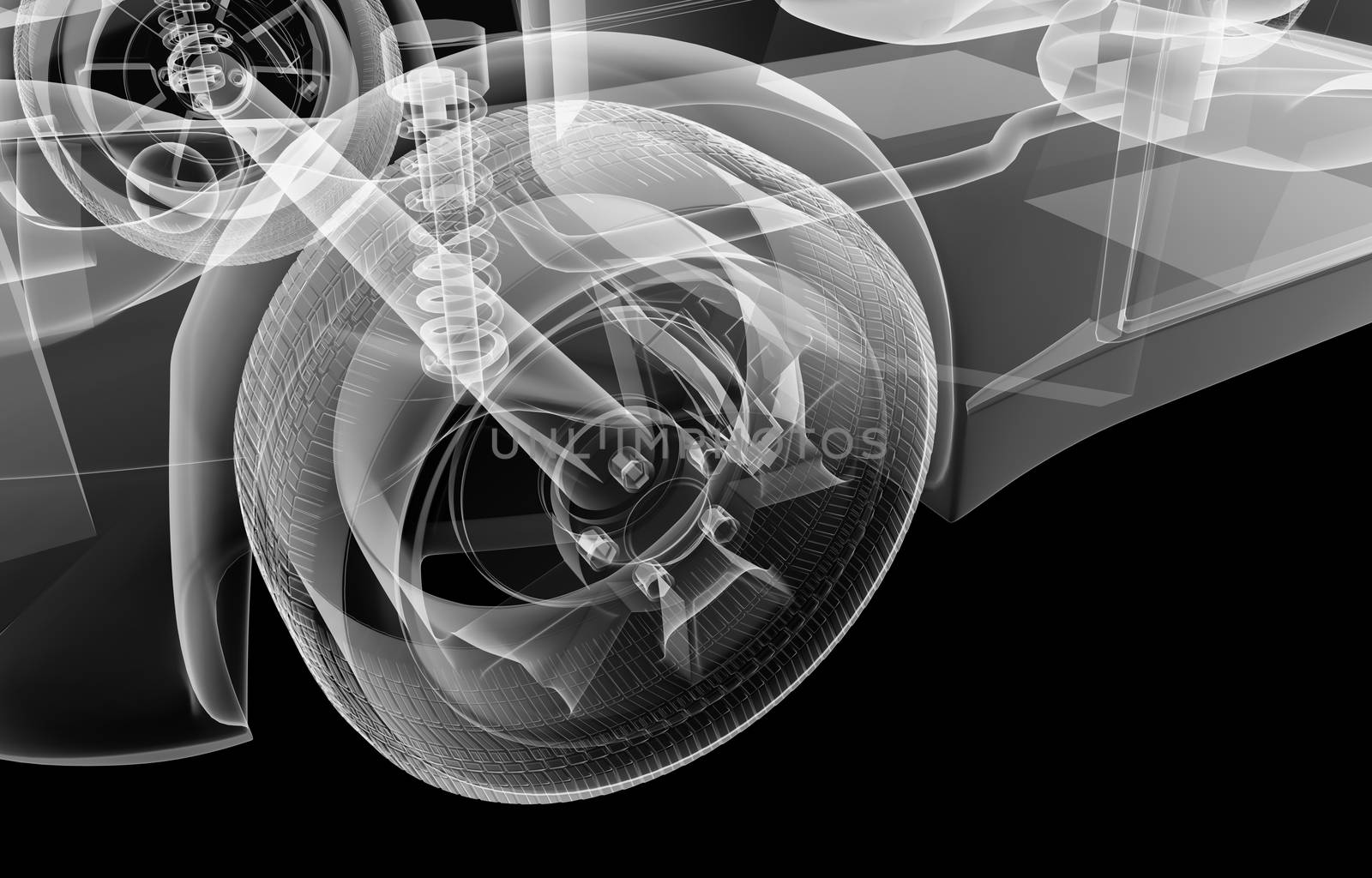 X-ray of the car's front suspension by cherezoff