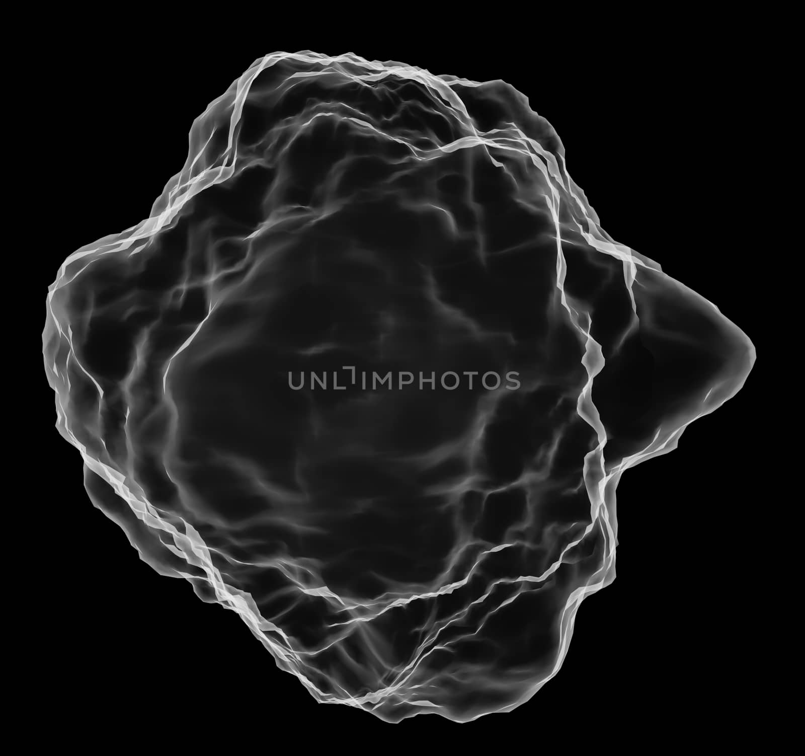 Abstract mesh on dark background. X-ray image of abstract sphere on black background. 3d illustration