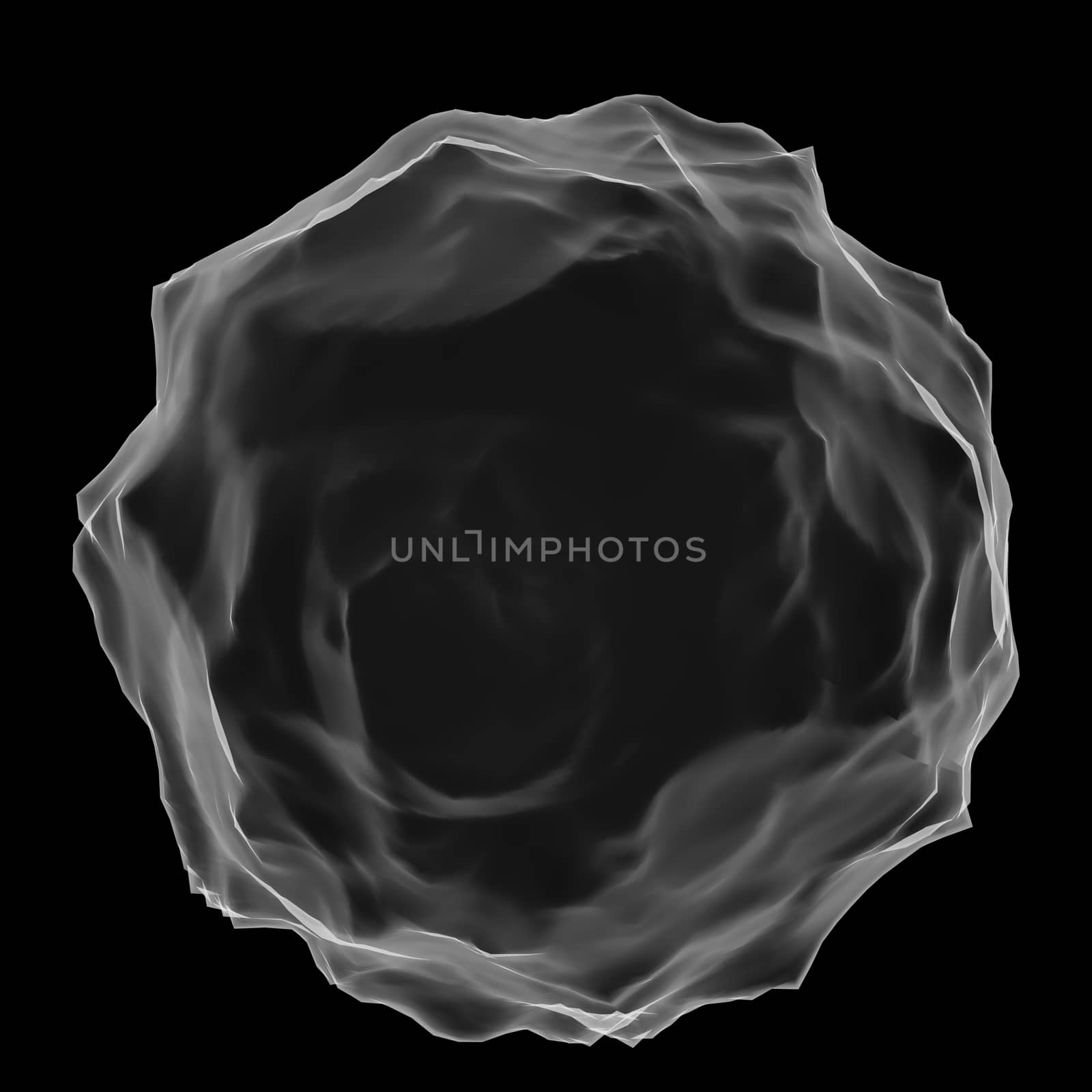 Abstract mesh on dark background. X-ray image of abstract sphere on black background. 3d illustration