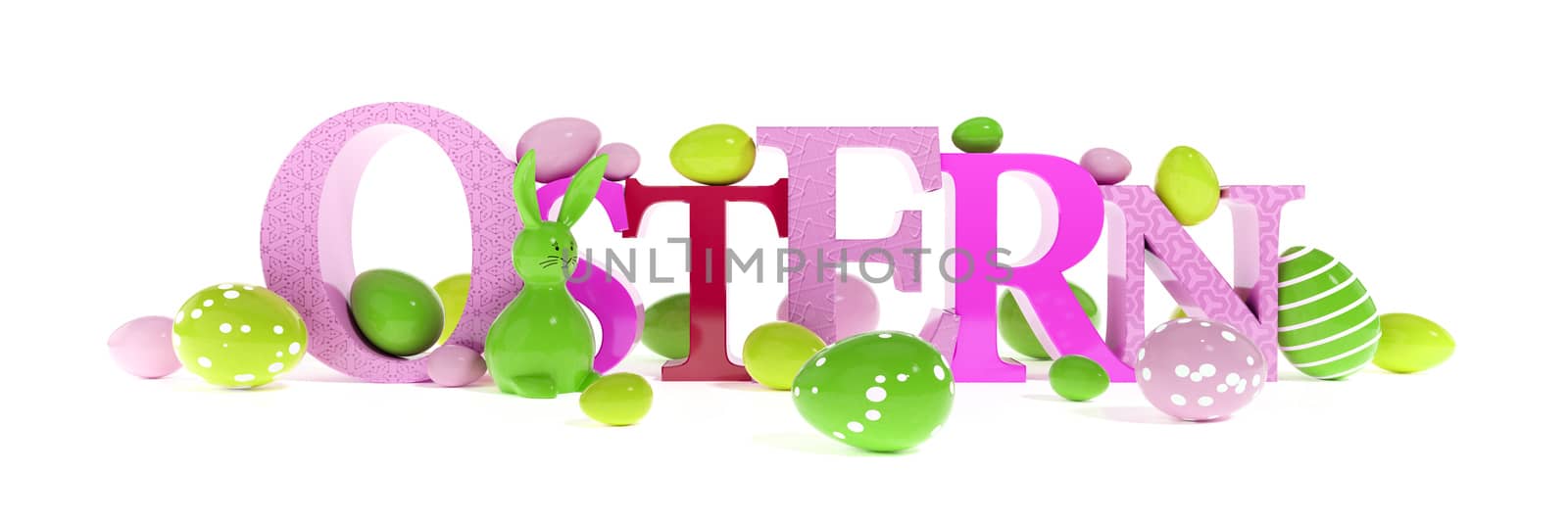 3d illustration of the word easter in german language