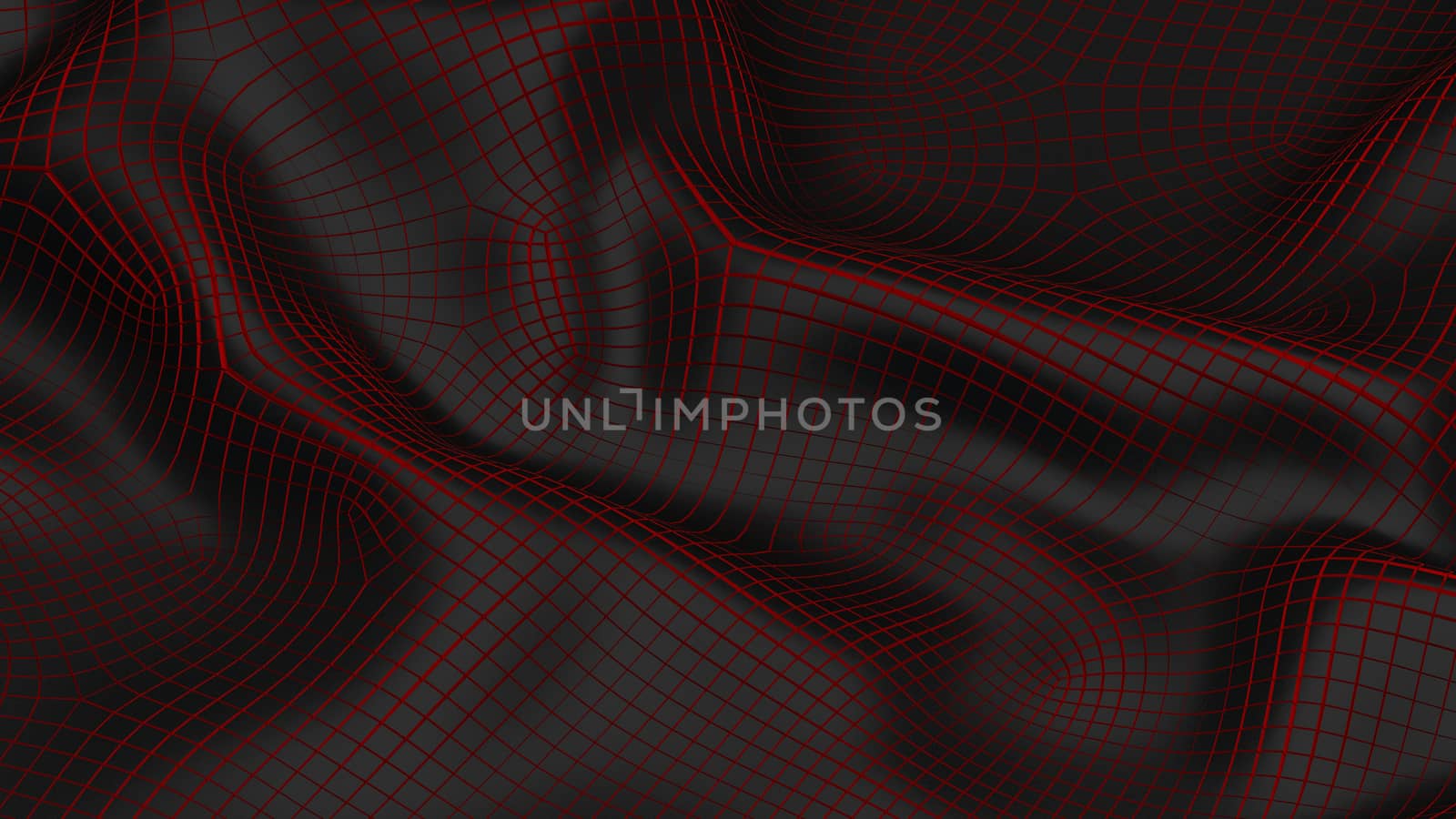 3D Illustration Abstract Black Background with Glare and with the Red