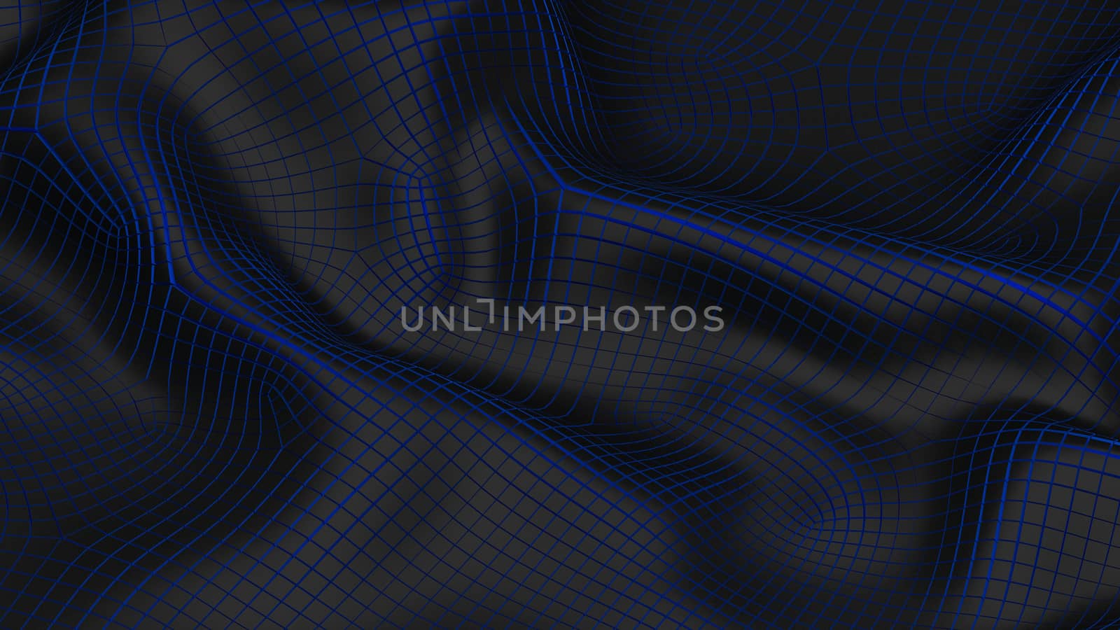 3D Illustration Abstract Black Background with Glare and with the Blue