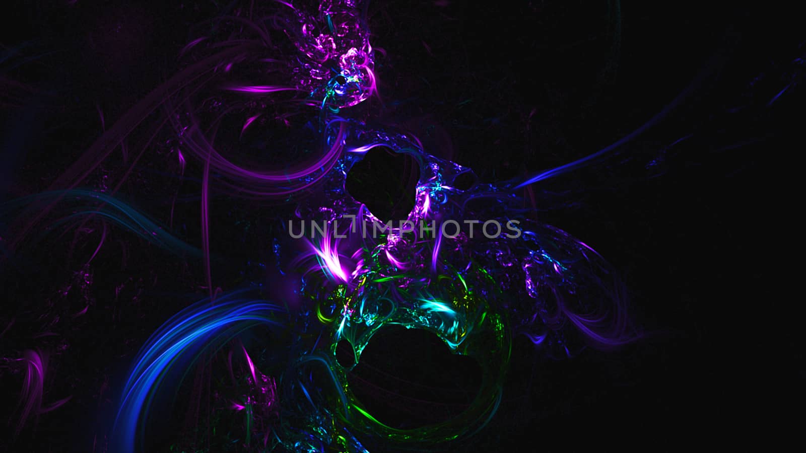 Abstract fractal light background. Digital 3d rendering backdrop. 8K resolution