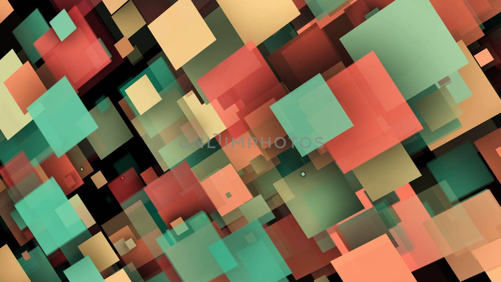 Abstract background with colorful rectangles. Seamless loop