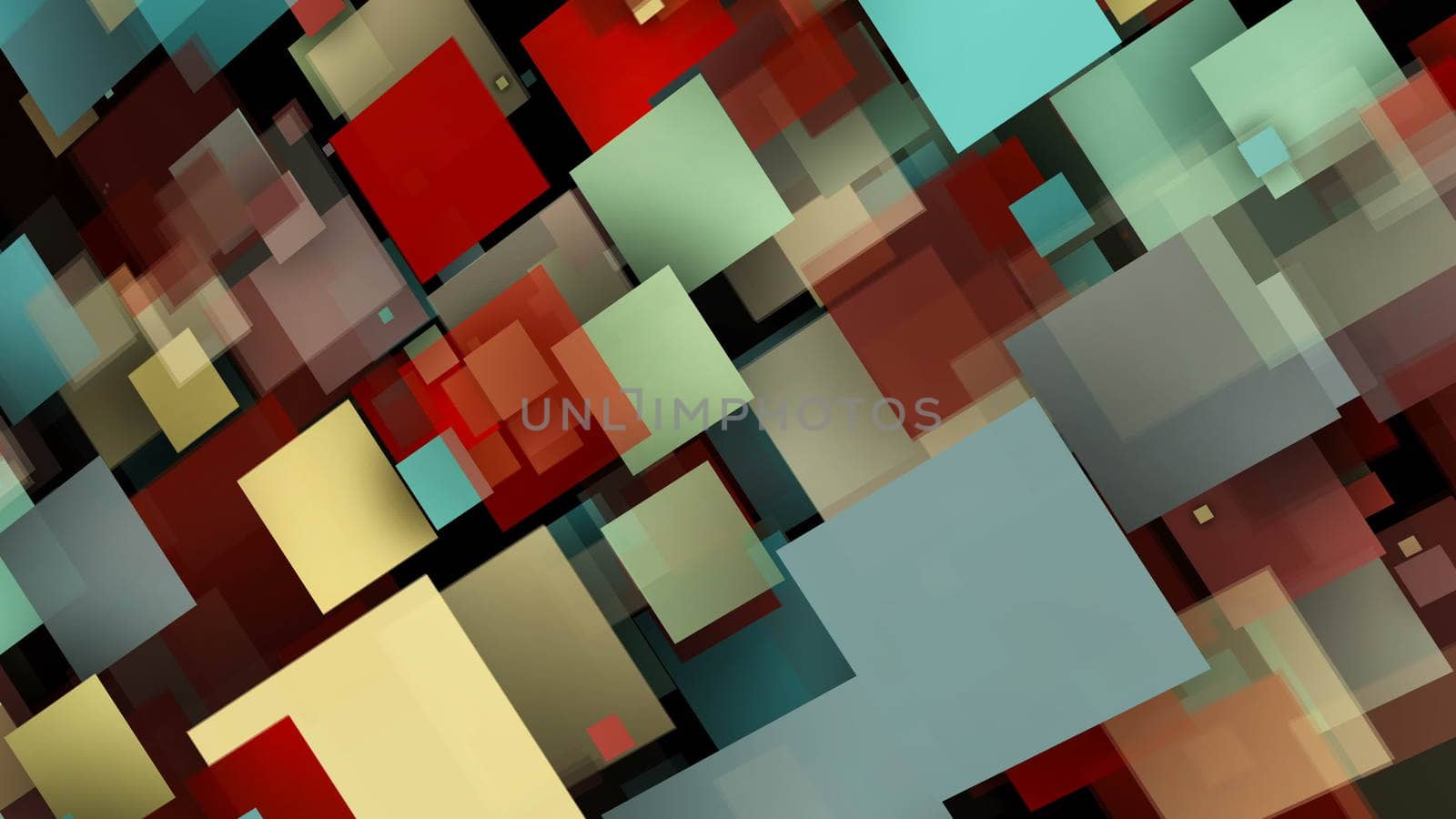 Abstract background with colorful rectangles. Seamless loop