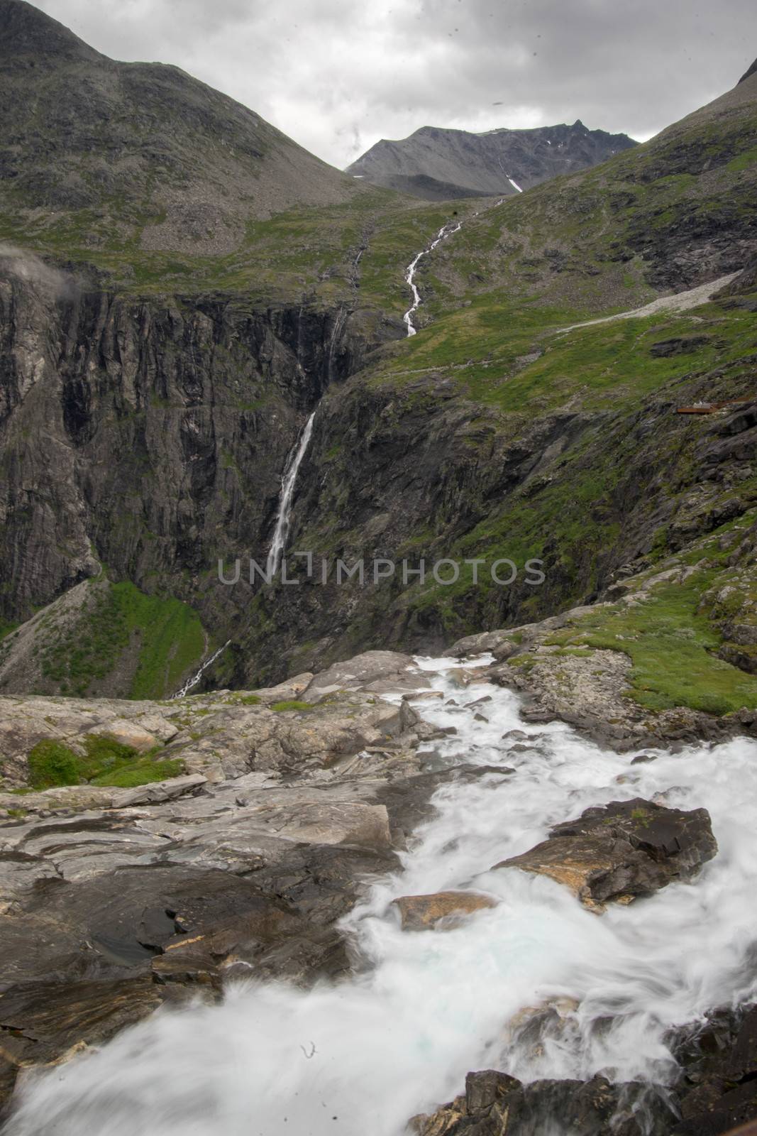 Waterfall in Norway summer travel by javax