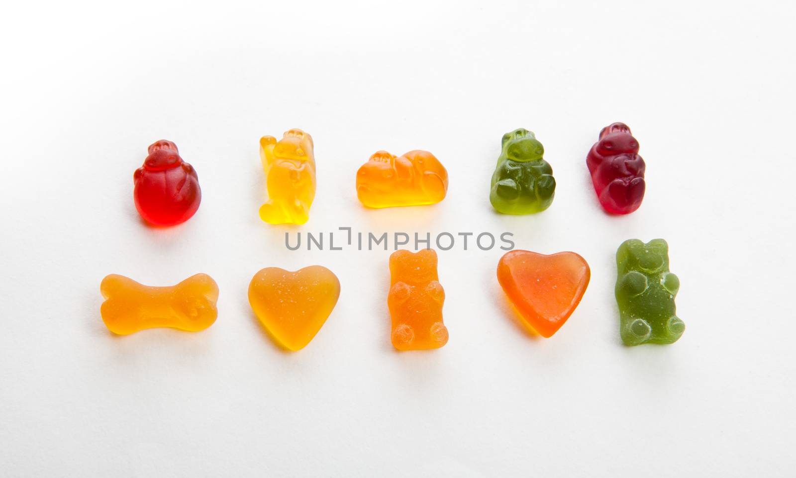 Jelly candy Set studio Quality white background