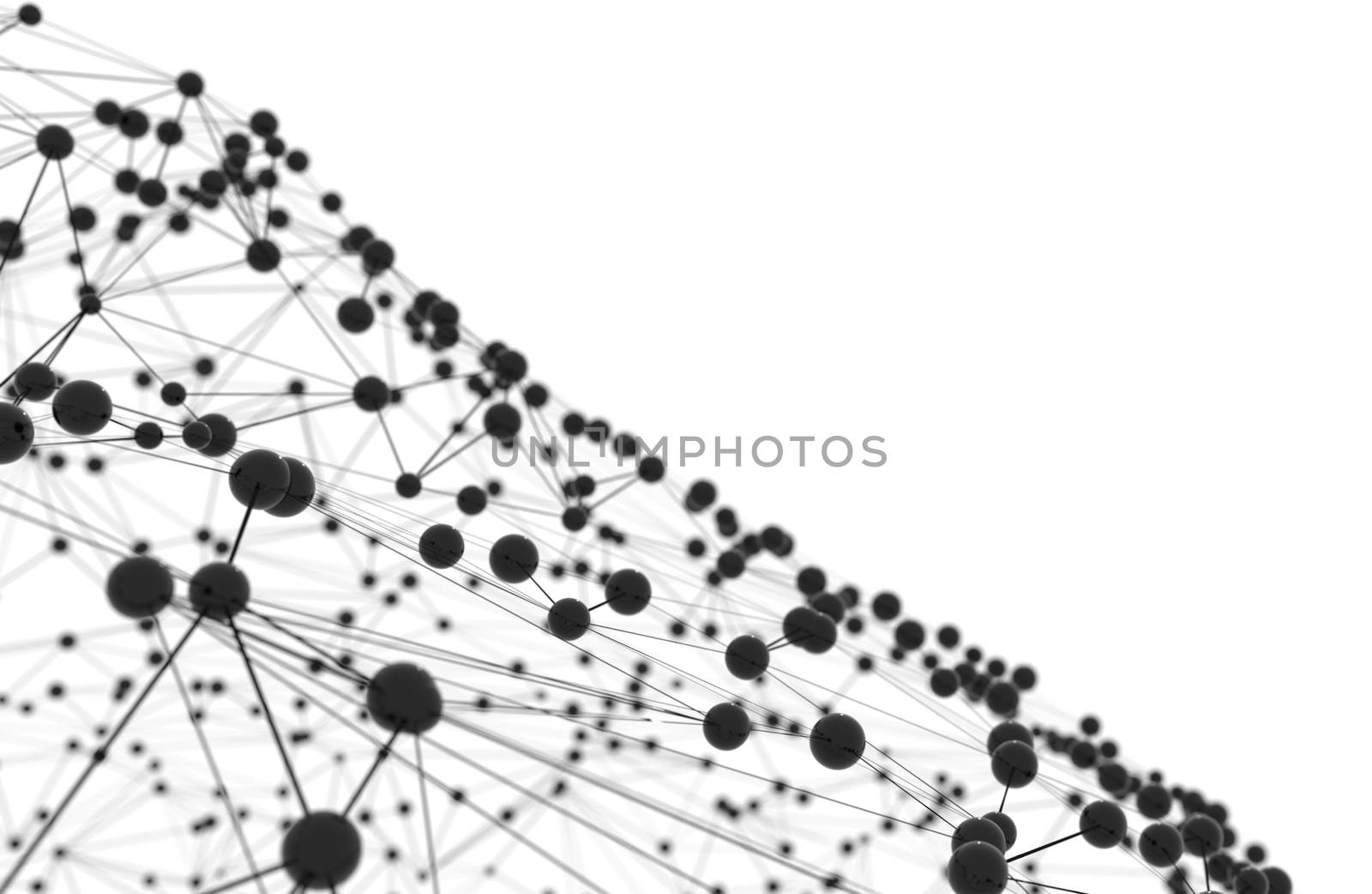 Concept of Network or Internet Communication. 3d illustration. White background