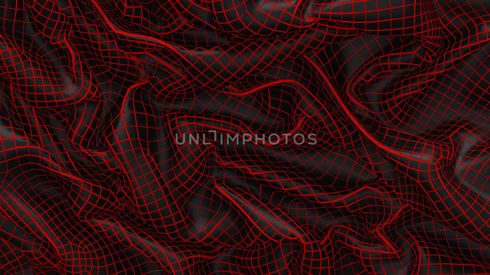 3D Illustration Abstract Black Background with Glare and with the Red