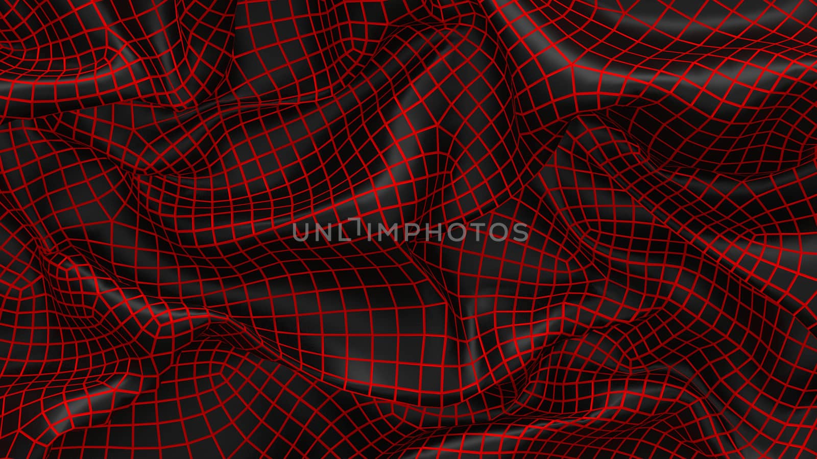 3D Illustration Abstract Black Background with Glare and with the Red