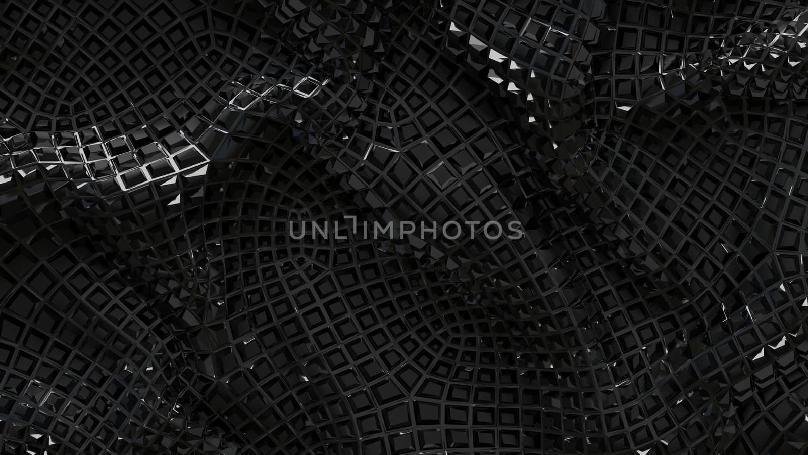 3D Illustration Abstract Black Background  by brux