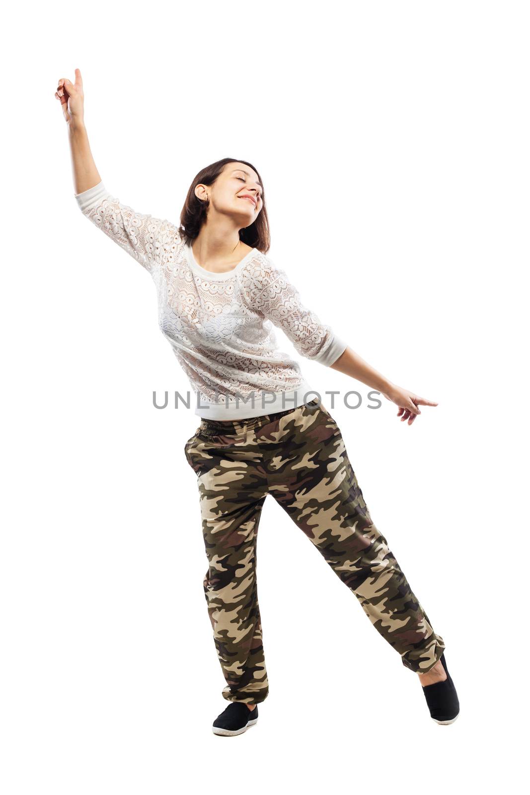 dancing girl in camouflage pants by kokimk