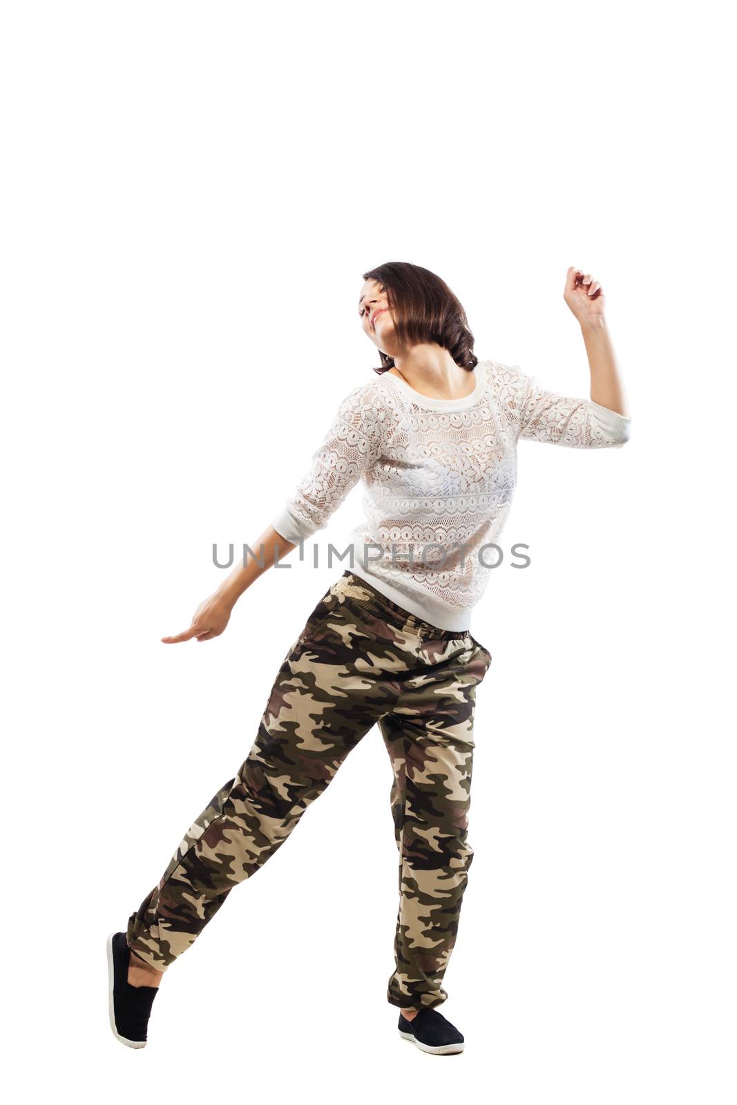dancing girl in camouflage pants by kokimk