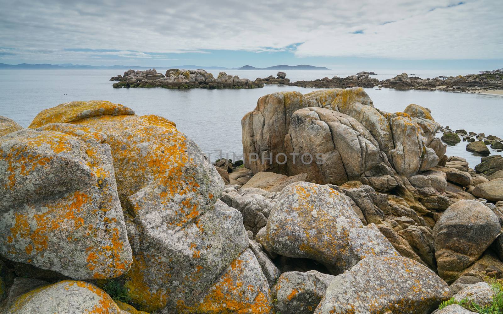 Beautiful landscape of Galicia, coastline close to O Grove, Spain, Europe