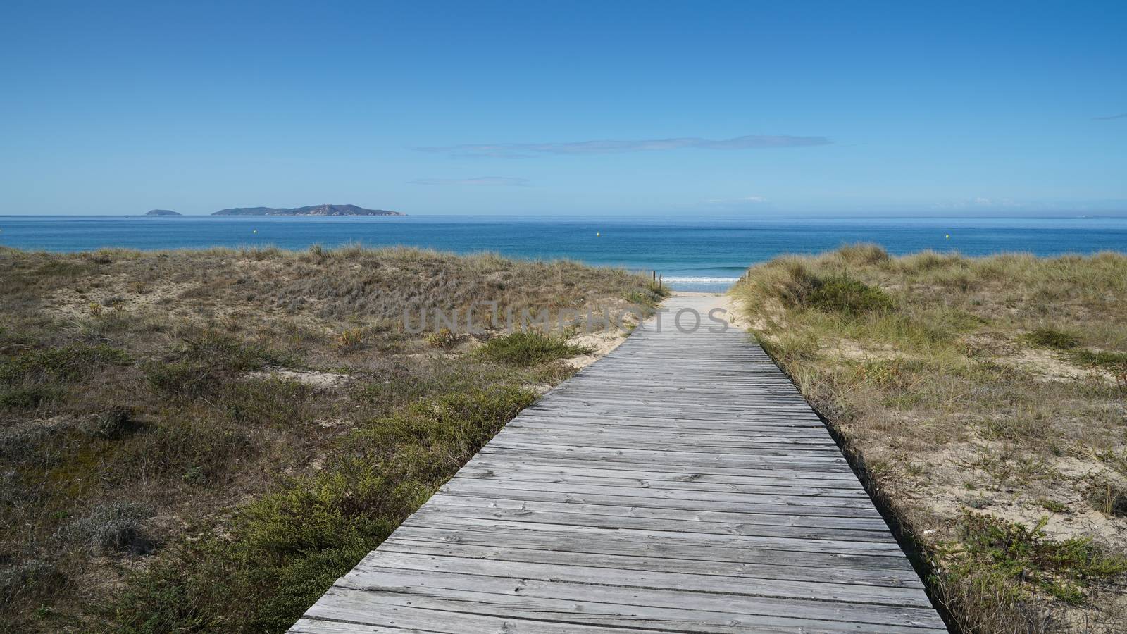 Beautiful beach Playa de A Lanzada close to O Grove, coast of Galicia, Spain 