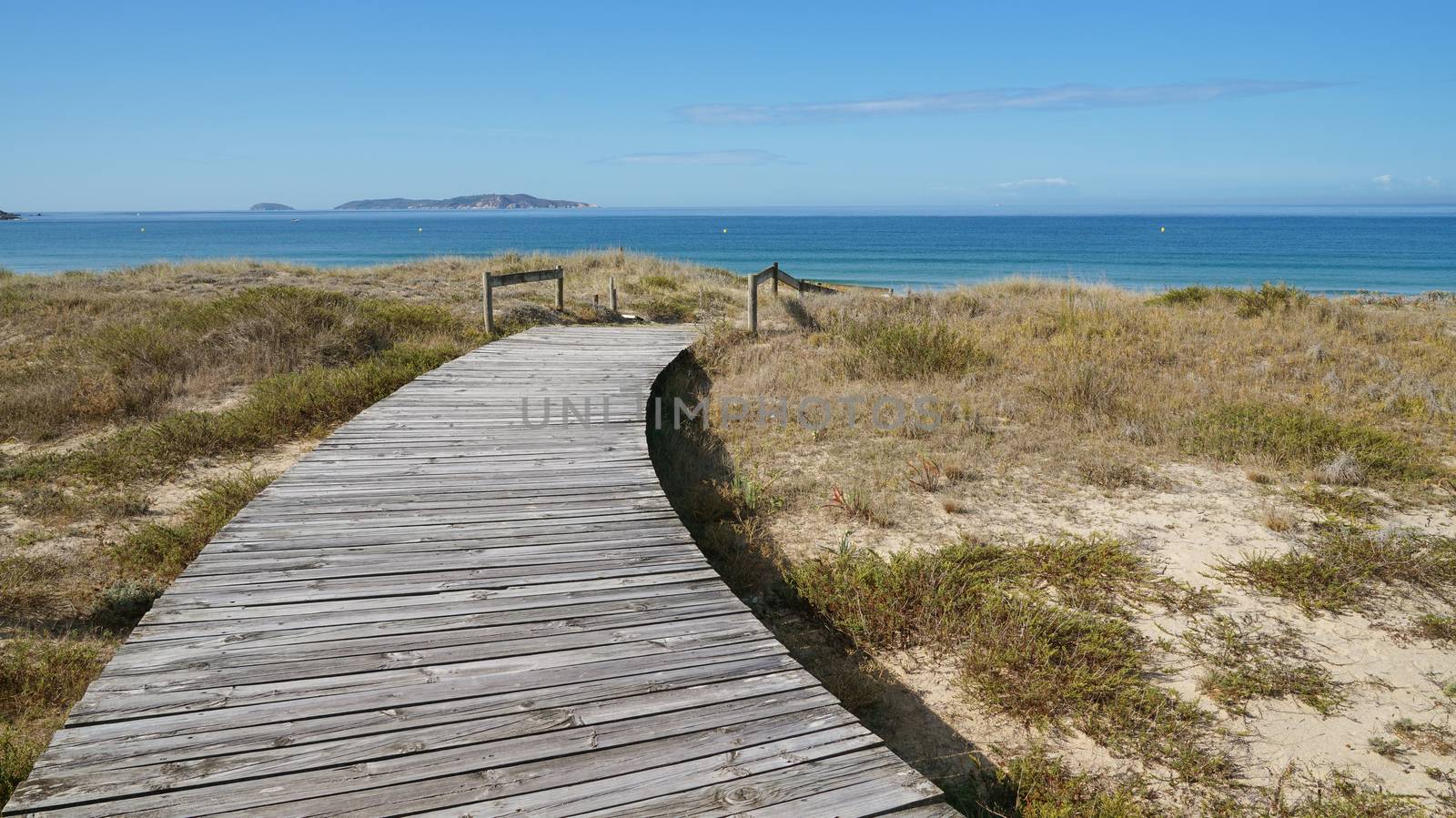 Beautiful beach Playa de A Lanzada close to O Grove, coast of Galicia, Spain 